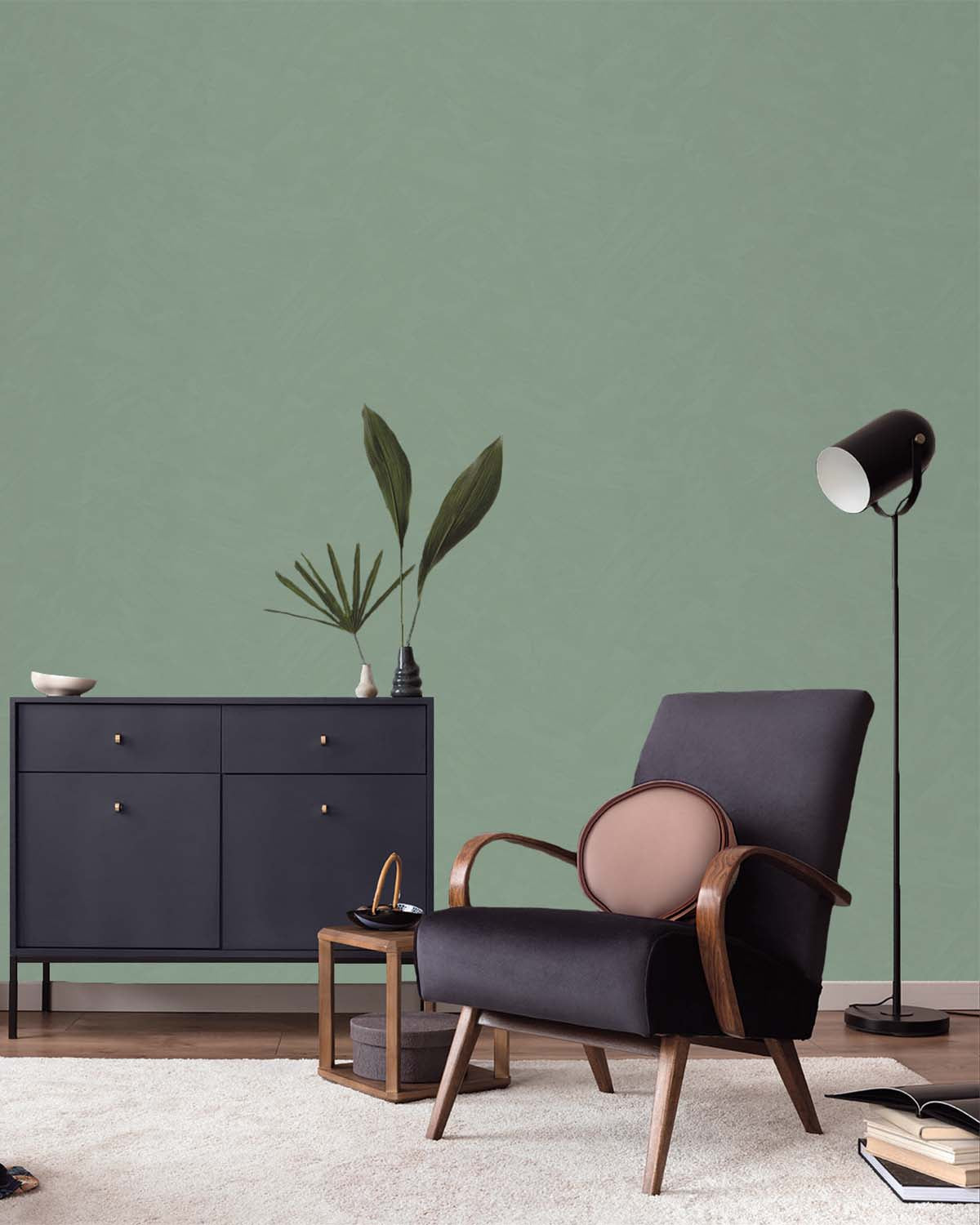 Sea Green Simple Plain Wallpaper R9162