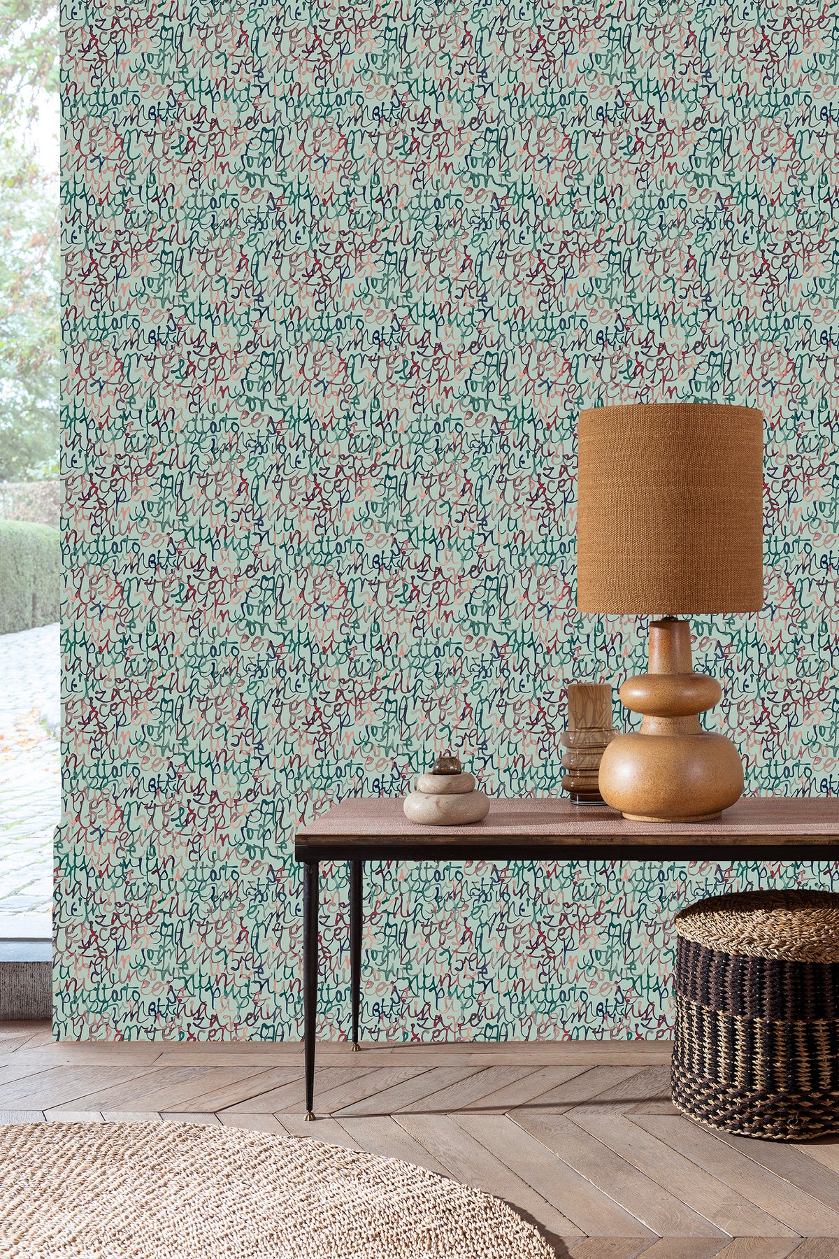 Aqua Green  Abstract Prints Geometric Wallpaper R9196