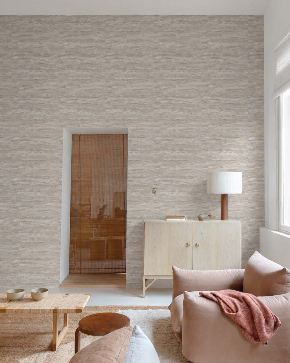 Grey Brushstroke Abstract Metallic Wallpaper R9212