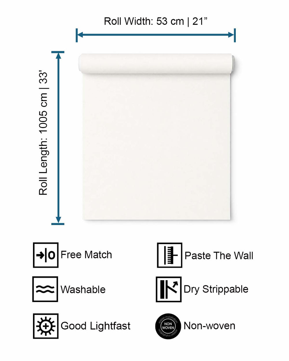 White Plain Textured Wallpaper R9227