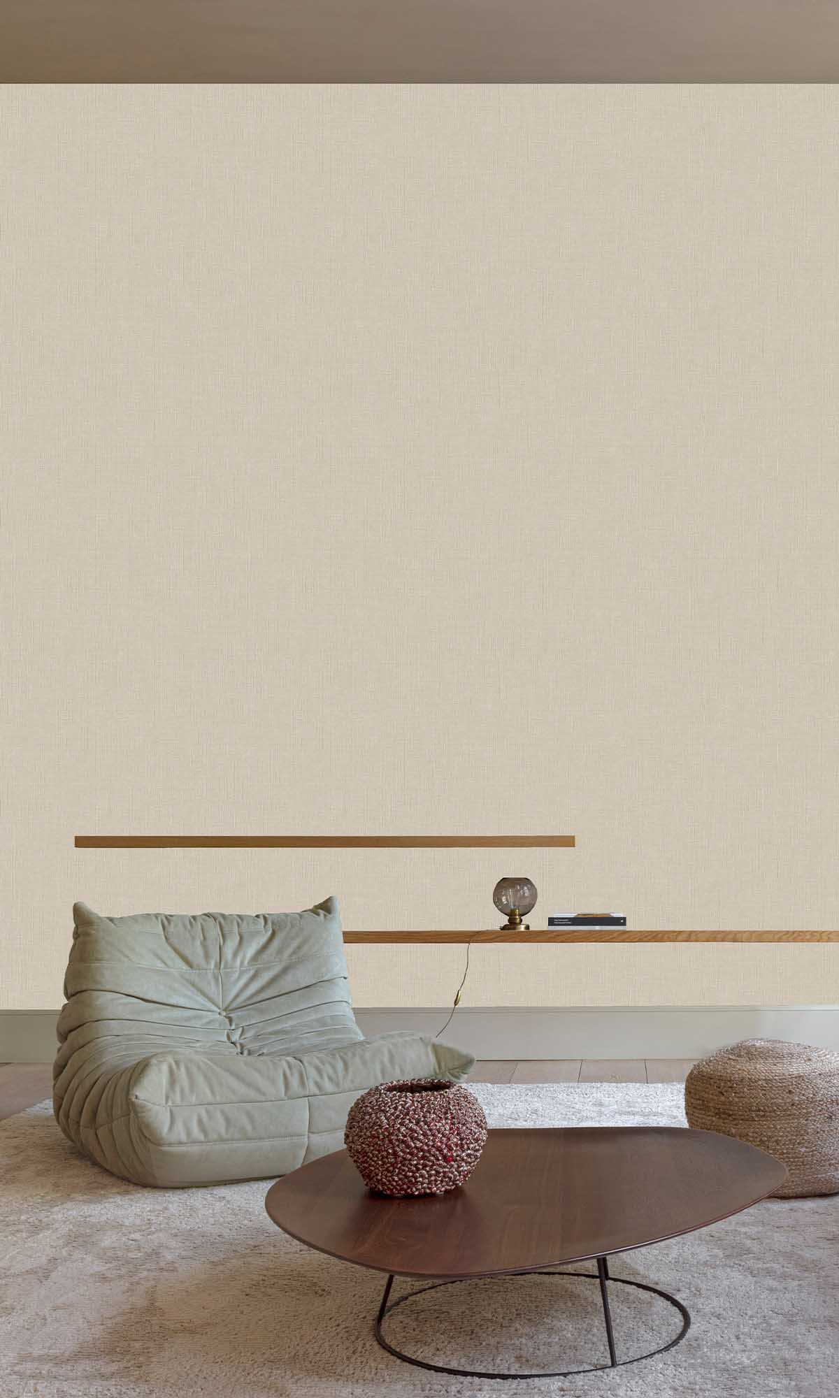 Beige Plain Textured Wallpaper R9230