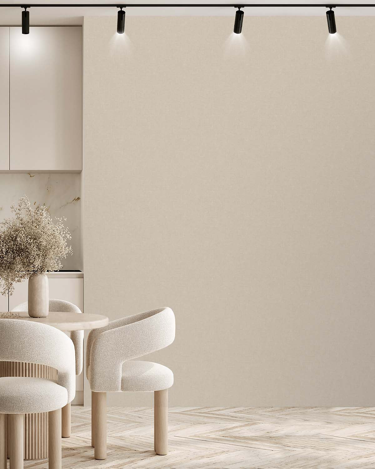Beige Plain Textured Wallpaper R9230