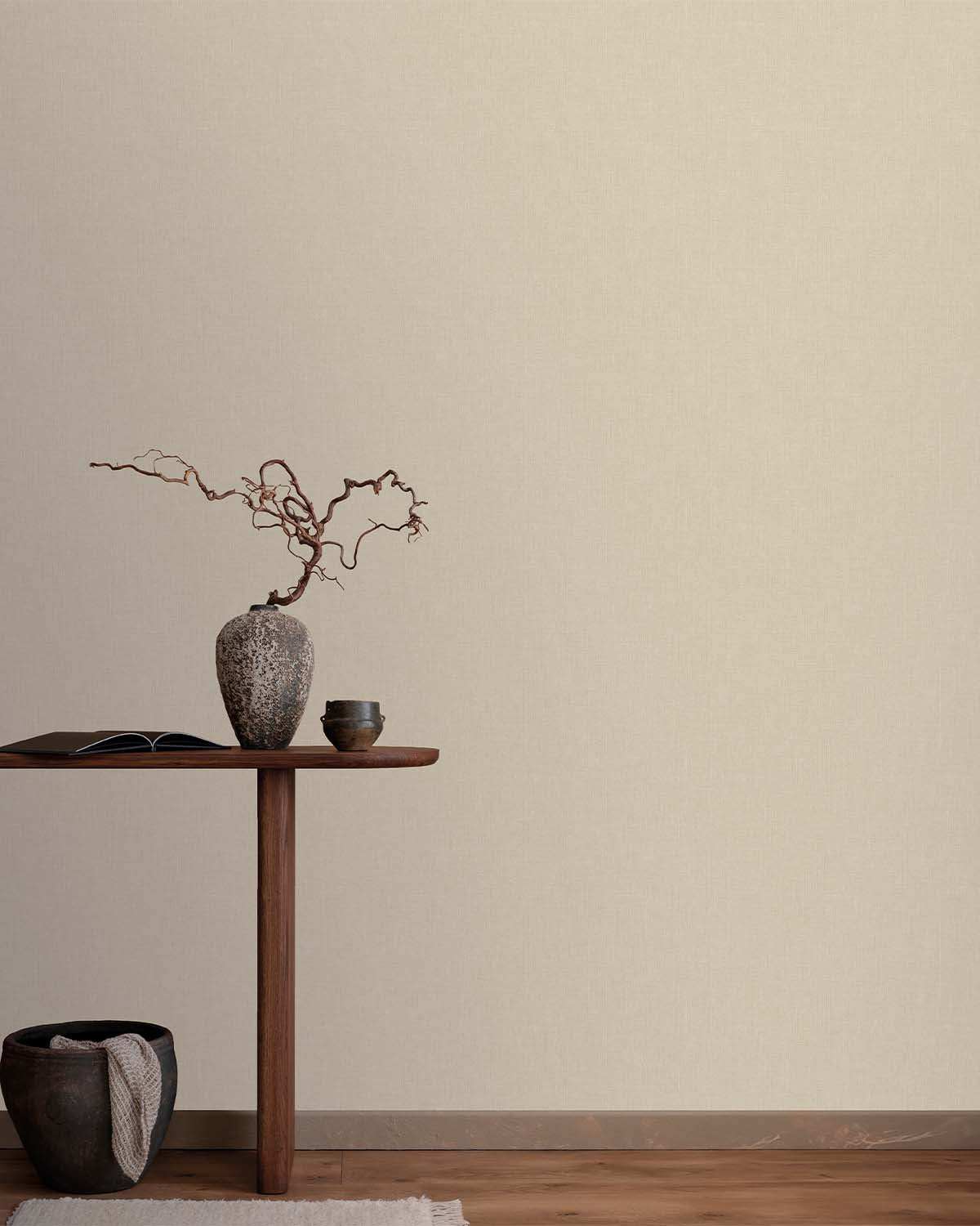 Taupe Plain Textured Wallpaper R9231