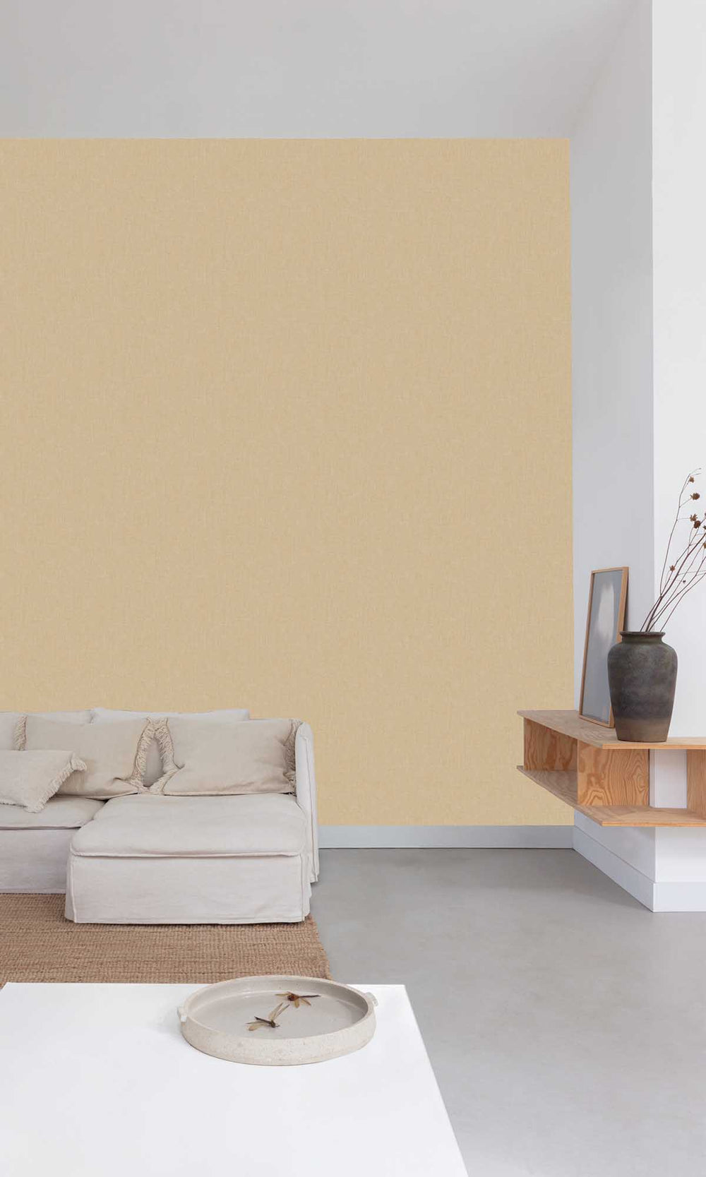 Light Brown Plain Textured Wallpaper R9232
