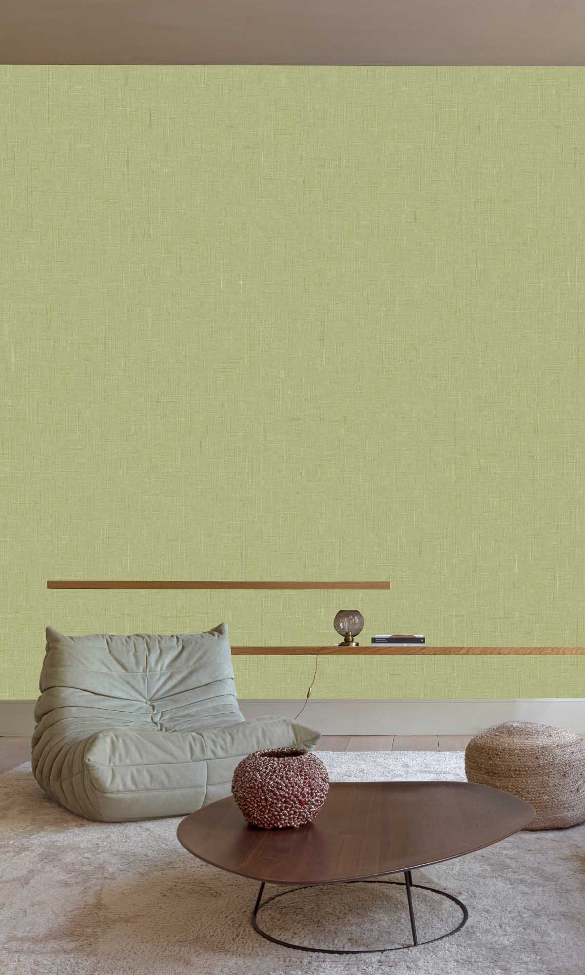 Green Plain Textured Wallpaper R9233