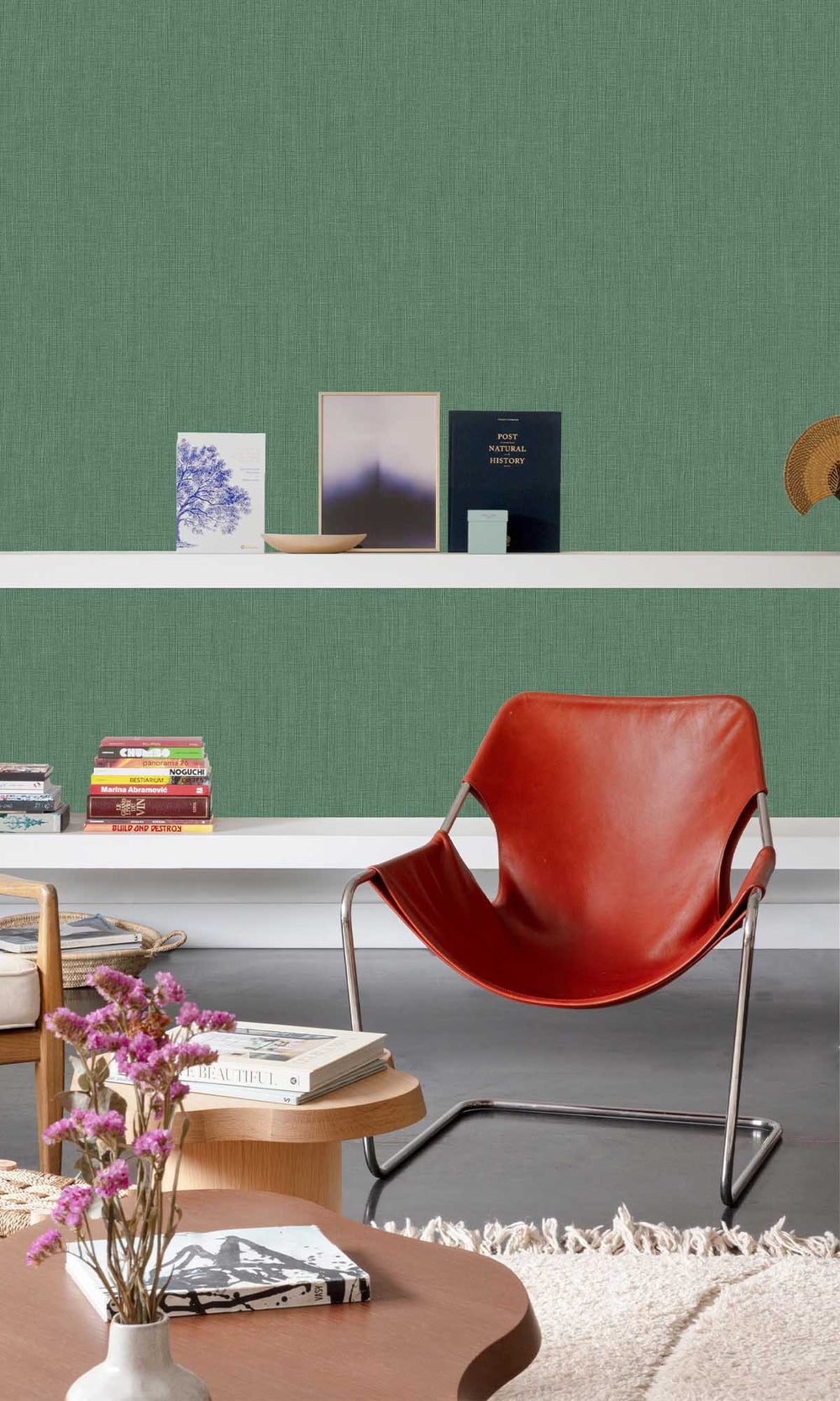 Blue Plain Textured Wallpaper R9235