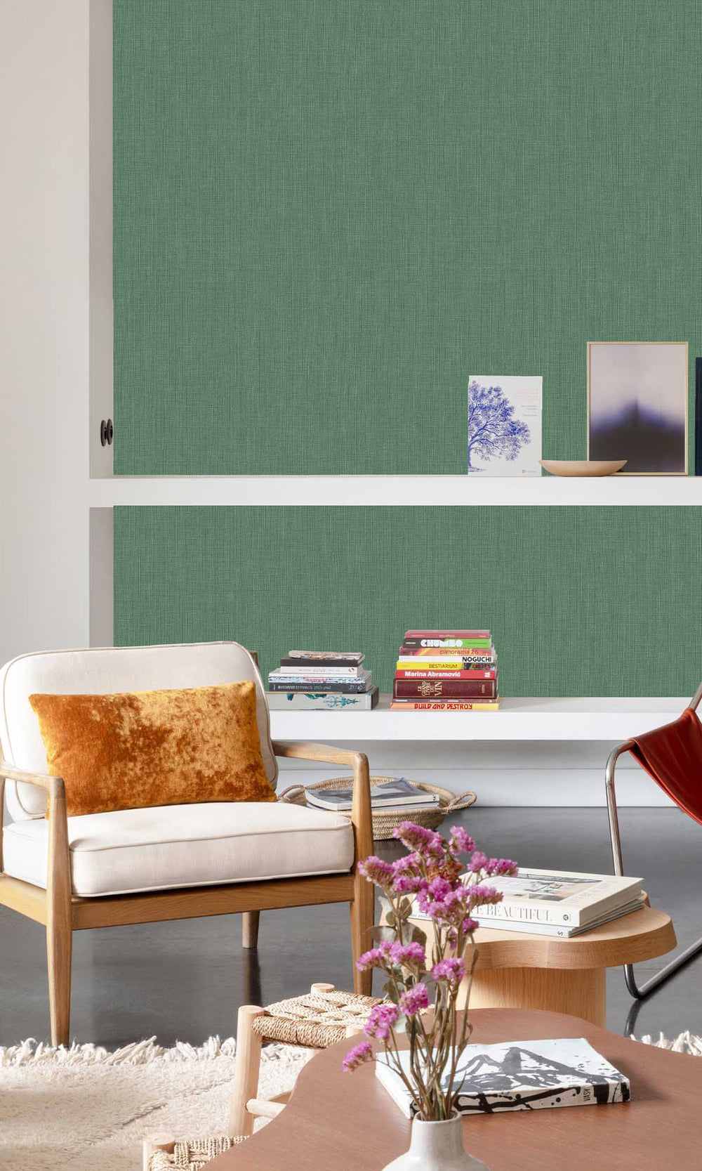 Blue Plain Textured Wallpaper R9235