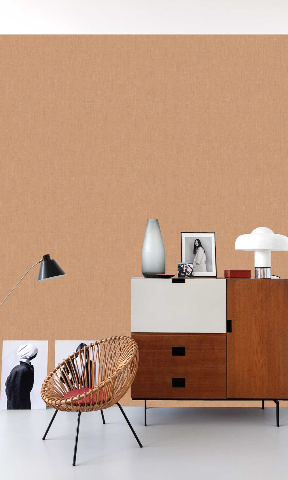 Red Plain Textured Wallpaper R9236