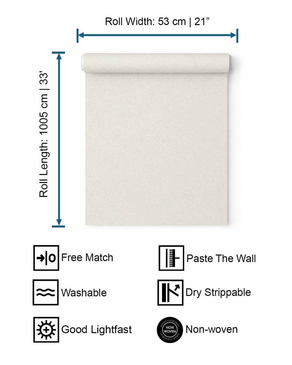 Beige Natural Plain Wallpaper R9250