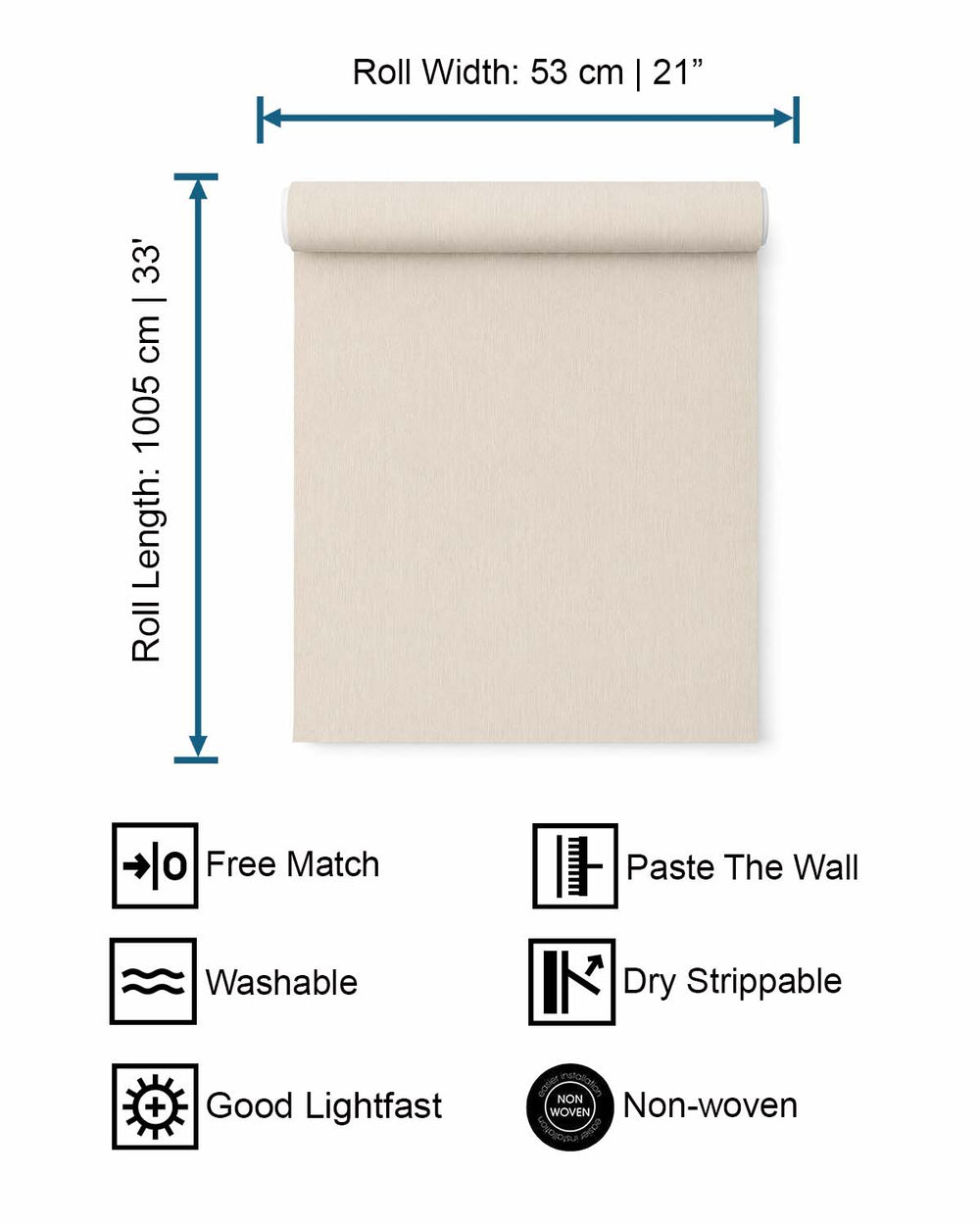 Beige Vertical Plain Textured Wallpaper R9283