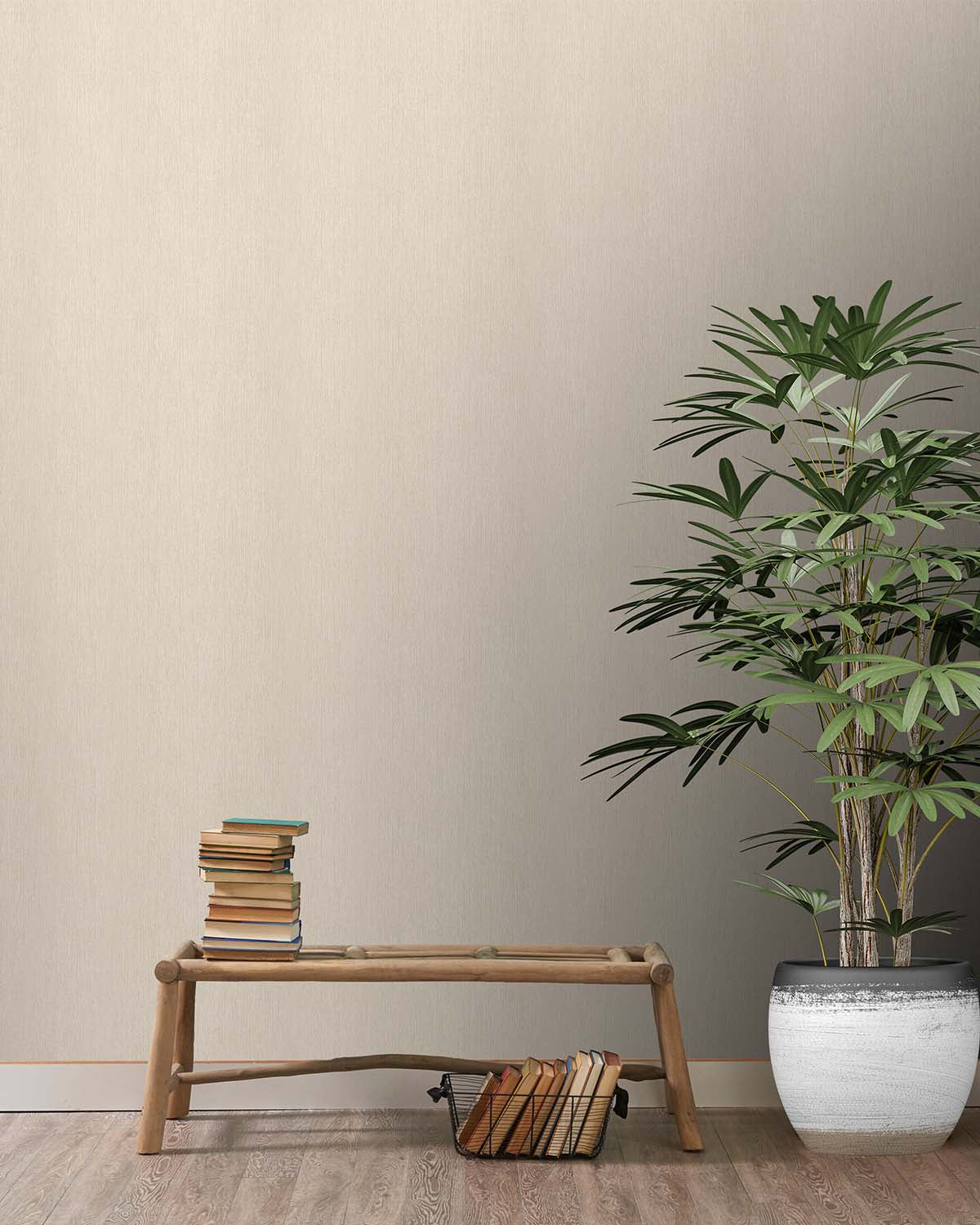 Beige Vertical Plain Textured Wallpaper R9283