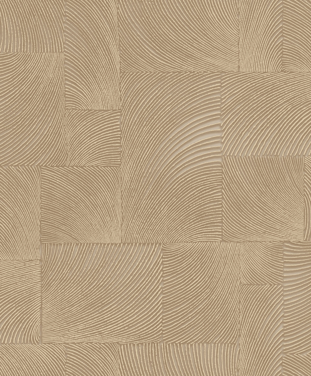 Beige Abstract Geometric Waves Wallpaper R9319