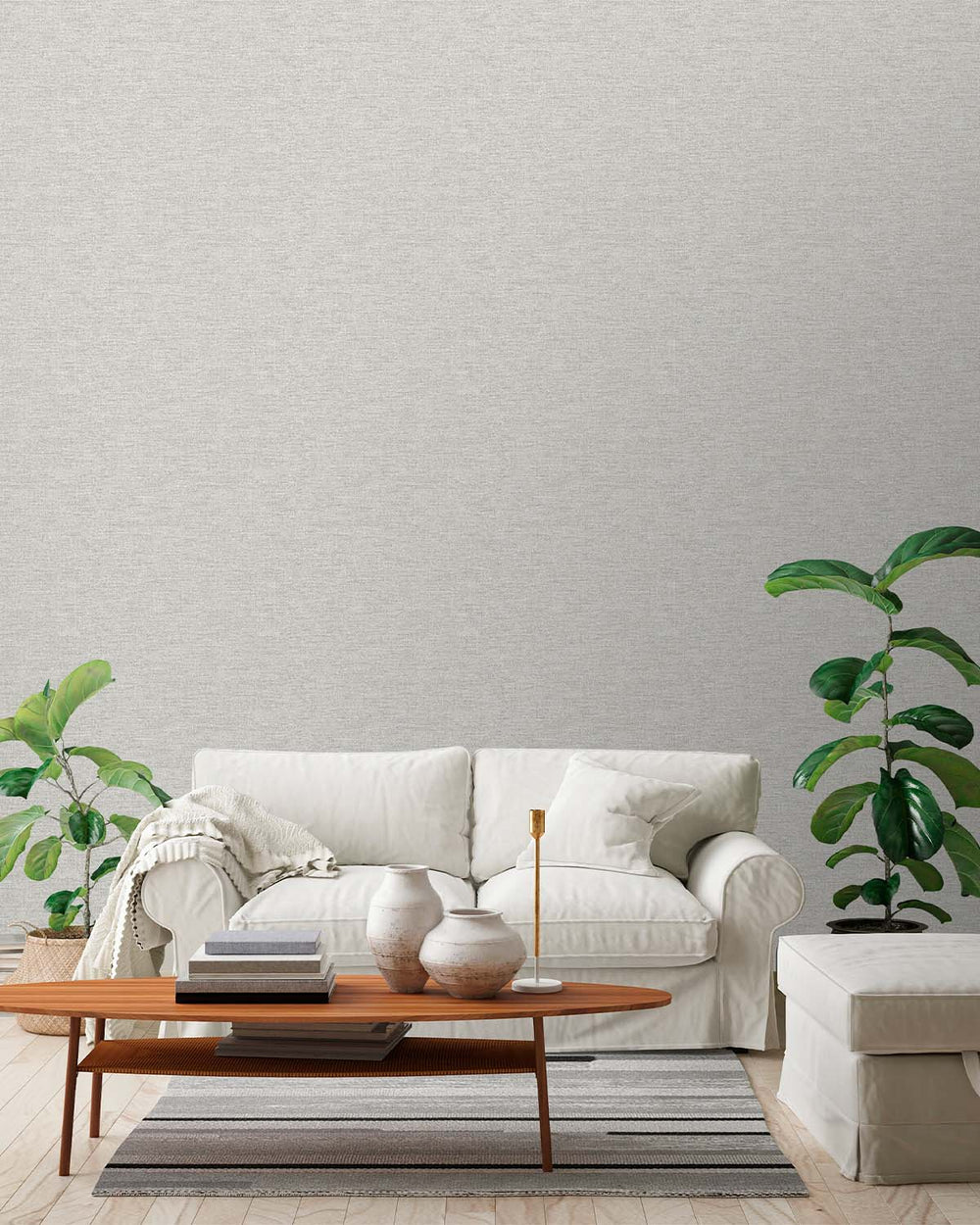 Grey Plain Textile Wallpaper R9326