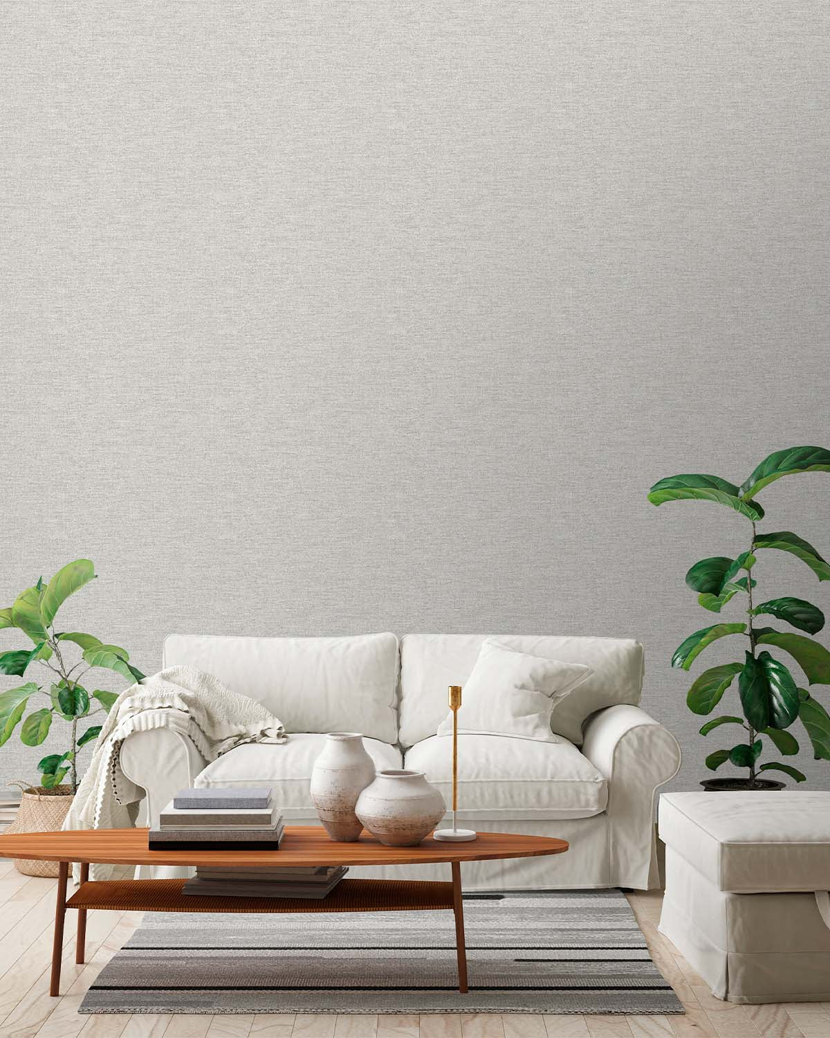 Grey Plain Textile Wallpaper R9326