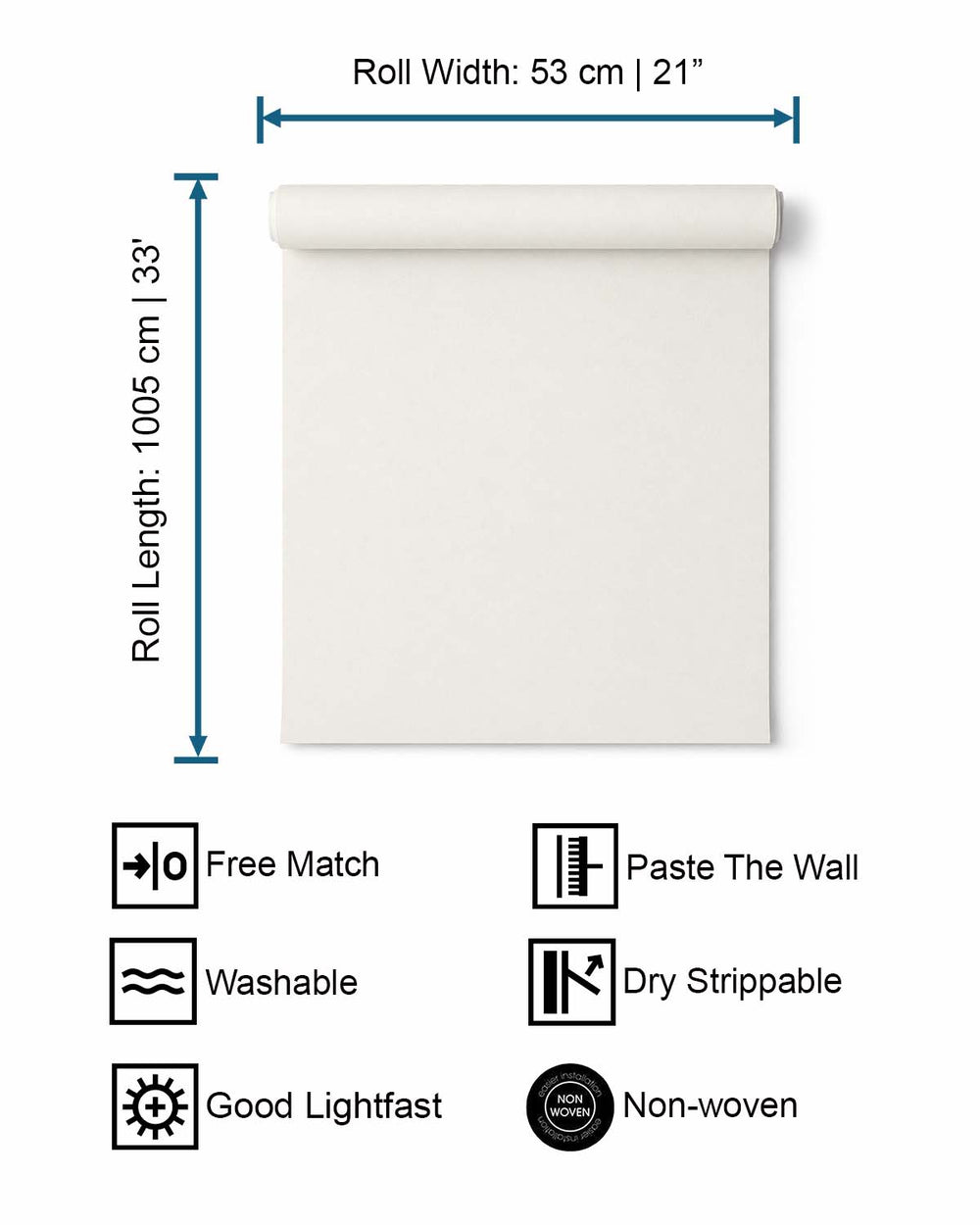 White Concrete Plain Wallpaper R9341