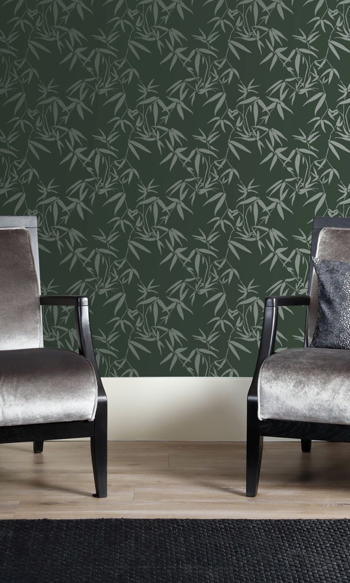 Dark Green Bamboo Leaves Wallpaper R9373