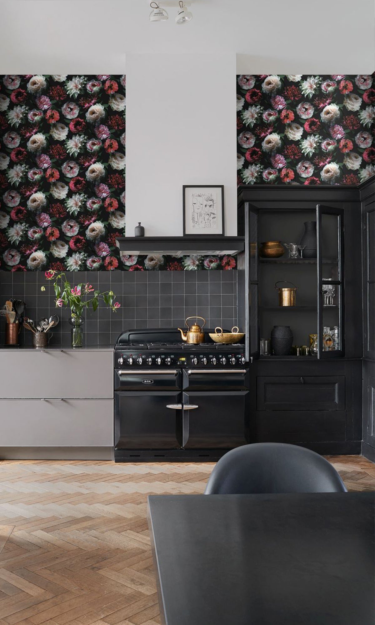 bold floral wallpaper, dark floral wallpaper, flower motif, flower background, floral background, floral background wallpaper, floral peel and stick wallpaper, flower wallpaper, floral wallpaper, floral wallpaper flowers, aesthetic flower wallpaper, repeating wallpaper pattern, textured wallpaper, textured wallpaper accent wall, textured wallpaper ideas, bold floral wallpaper, floral wallpaper for home, paradise flowers wallpaper, paradise flowers, Pink black floral wallpaper