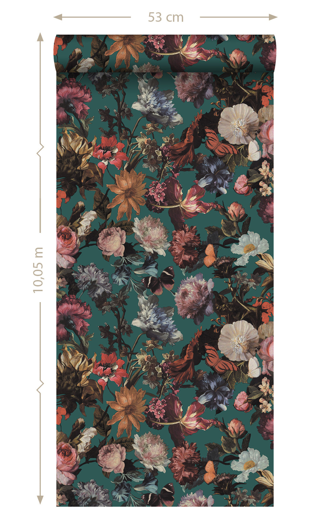 Emerald Green Paradise Flowers Wallpaper R9392