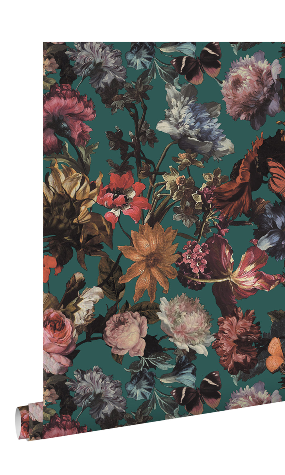 Emerald Green Paradise Flowers Wallpaper R9392