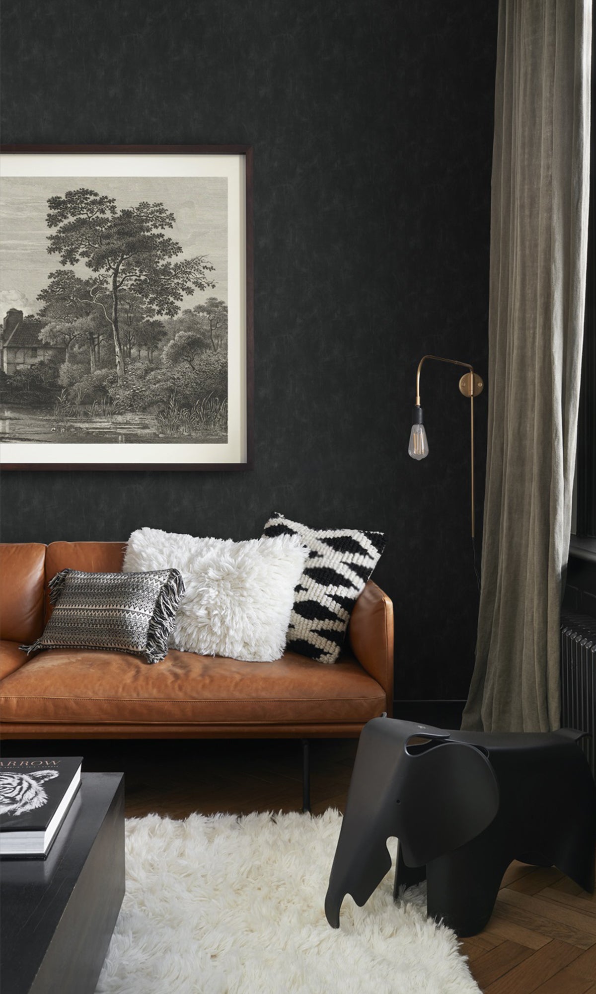 Black Plain With Painterly Effect Wallpaper R9412