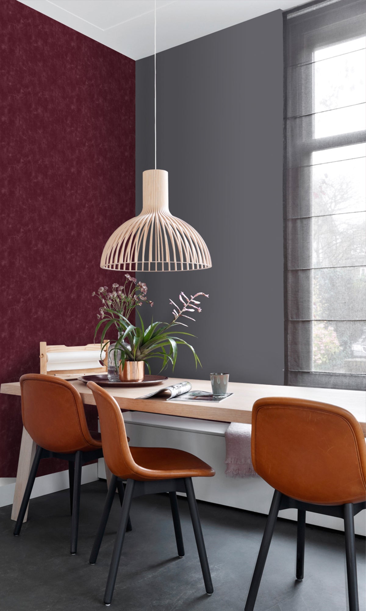 Burgundy Red Plain with Painterly Effect Wallpaper, flock wall paper, flock wallpaper, vintage flock wallpaper, contemporary flock wallpaper, modern flock wallpaper, flock wallpaper for homes, flock wall d‚àö¬©cor, flock wall covering
