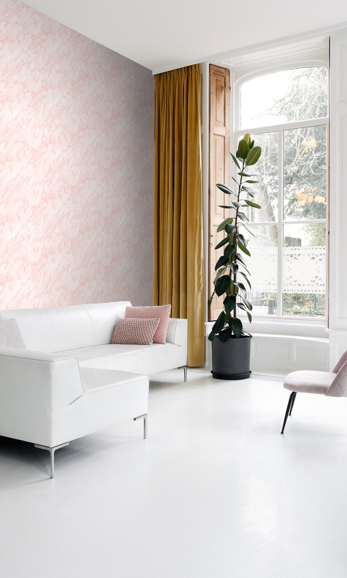 Soft Pink Art Deco Marble Wallpaper R9435