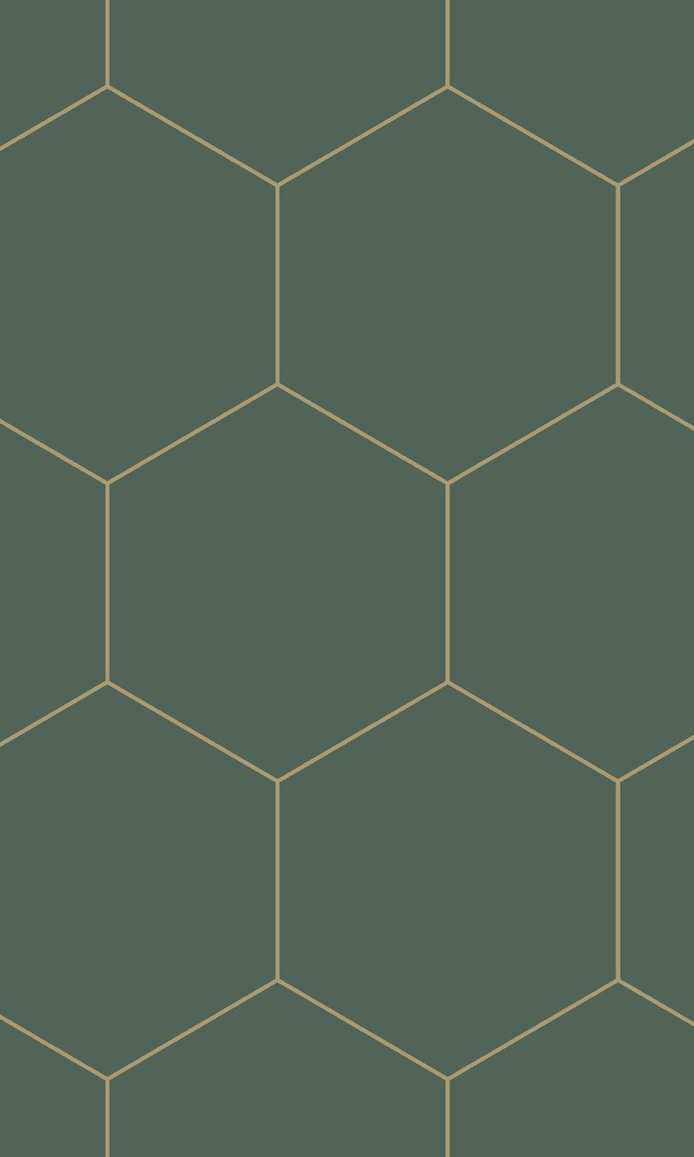 Dark Green and Gold Art Deco Honeycomb Wallpaper R9439