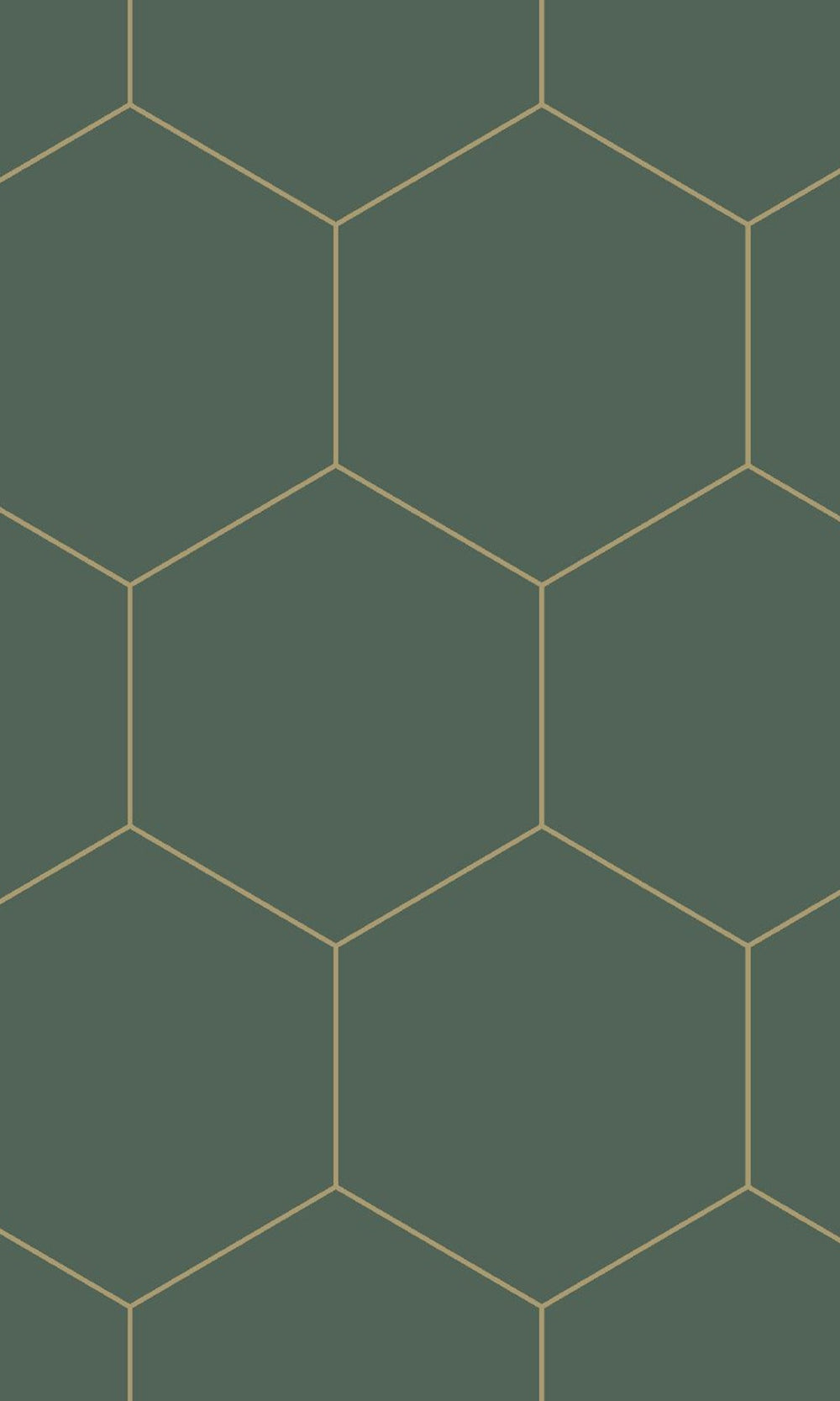Dark Green and Gold Art Deco Honeycomb Wallpaper R9439