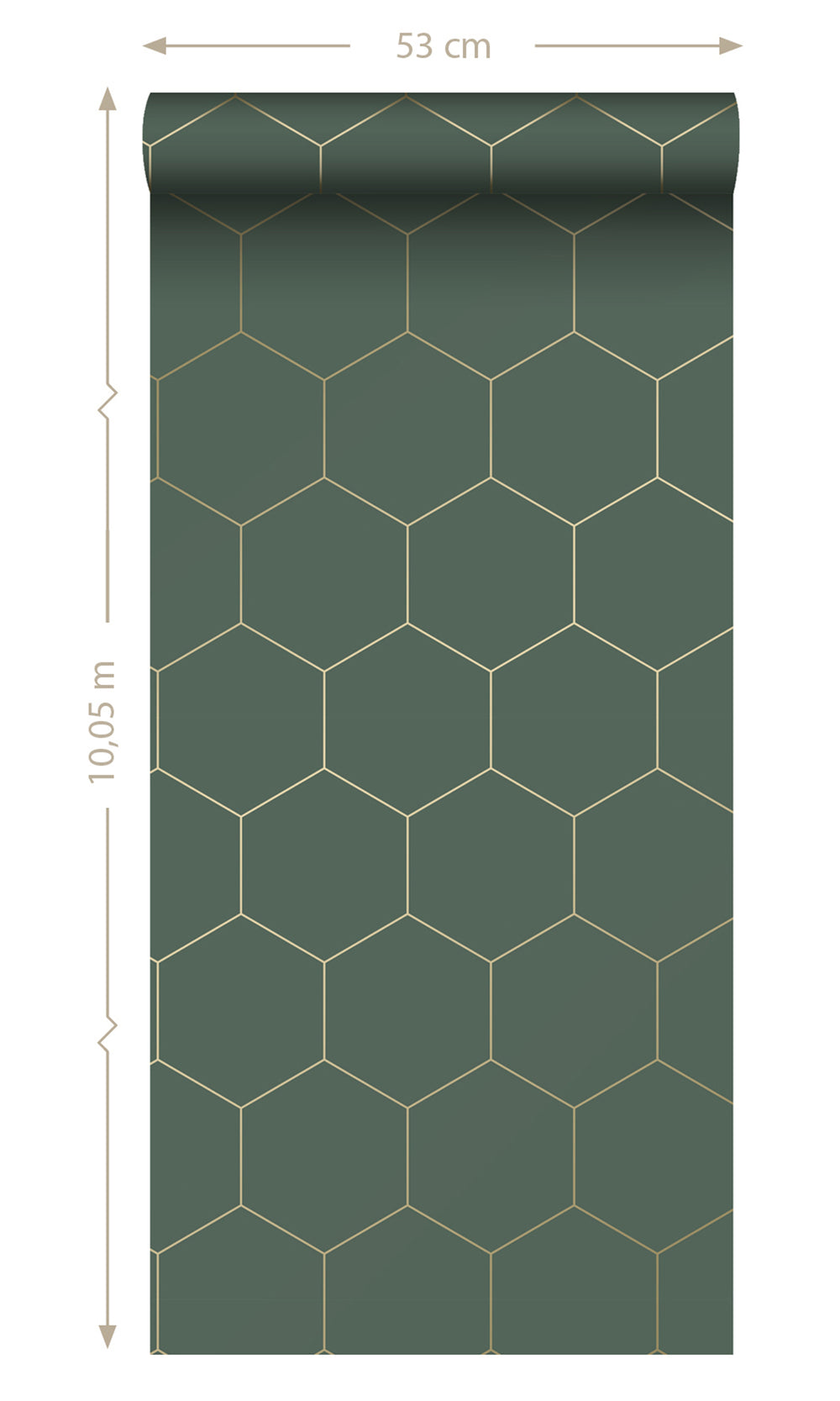 Dark Green and Gold Art Deco Honeycomb Wallpaper R9439