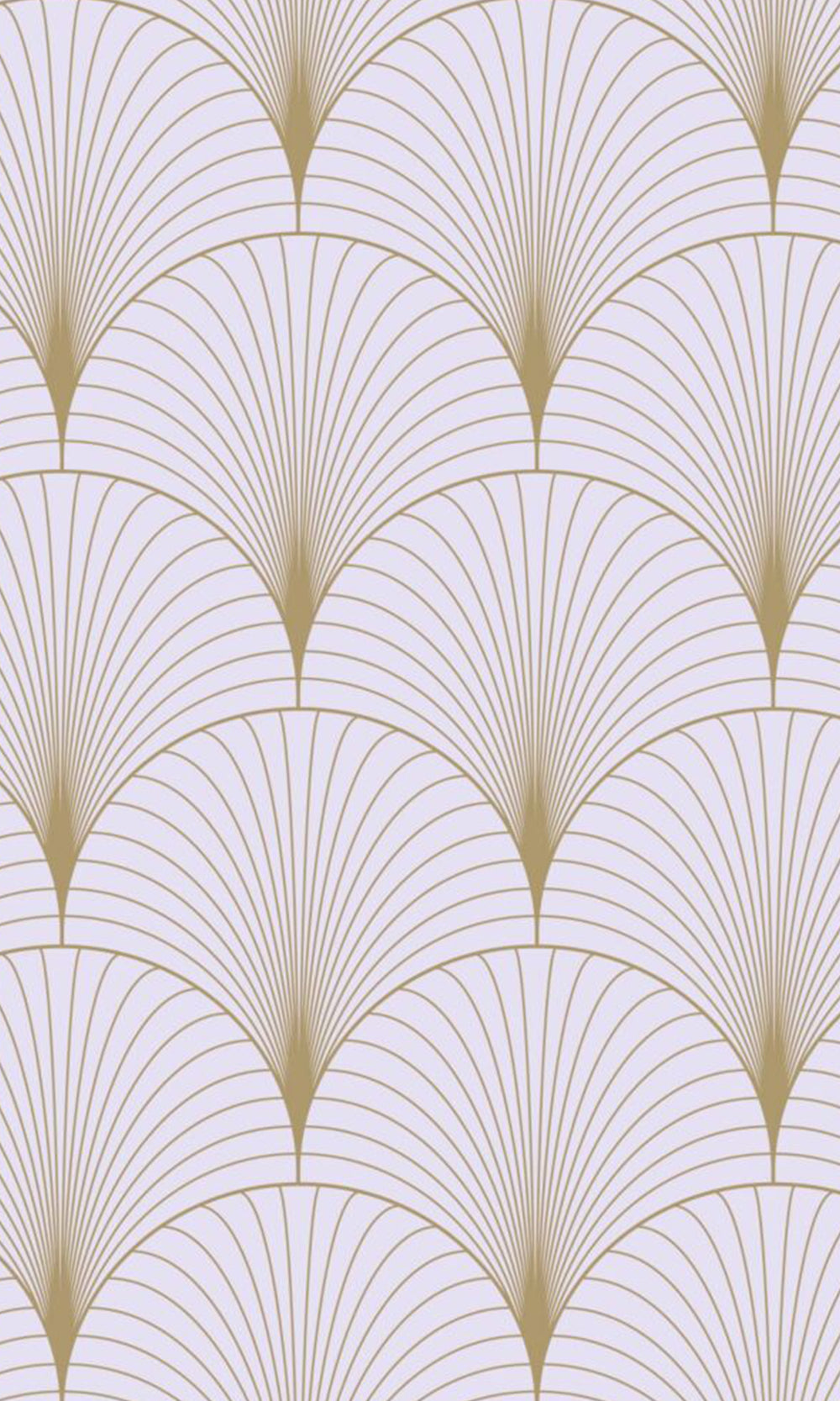 Lilac Purple and Gold Art Deco Motif Wallpaper R9447