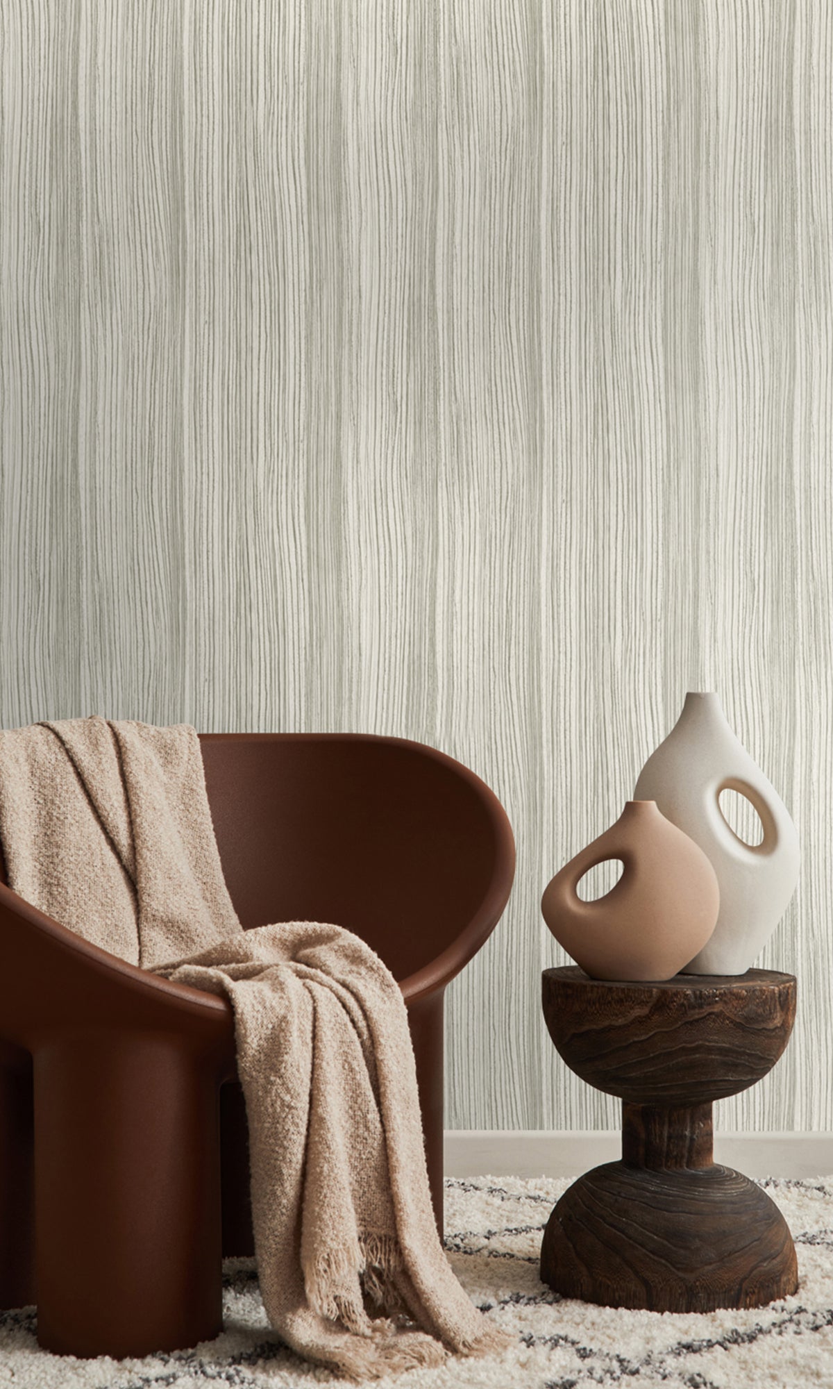 Beige Urban Funky Stripes Wallpaper R9449