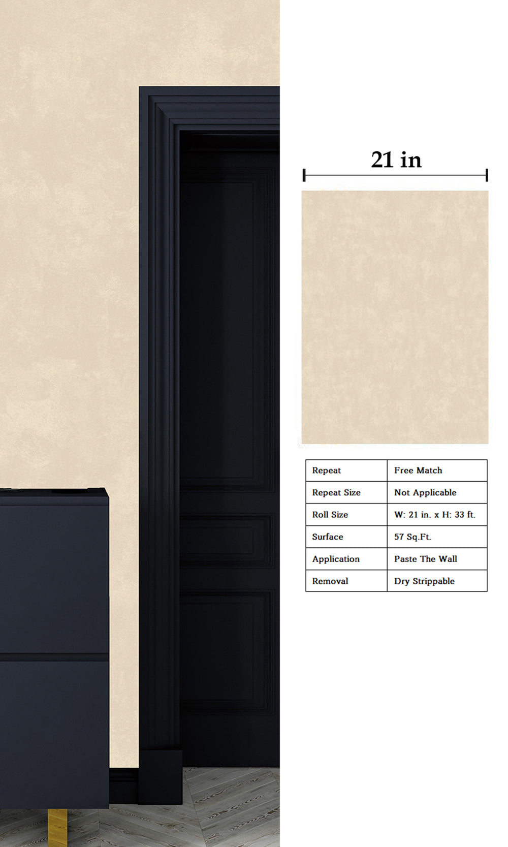 Velvet Creme Abstract Plain Textured Wallpaper R9478