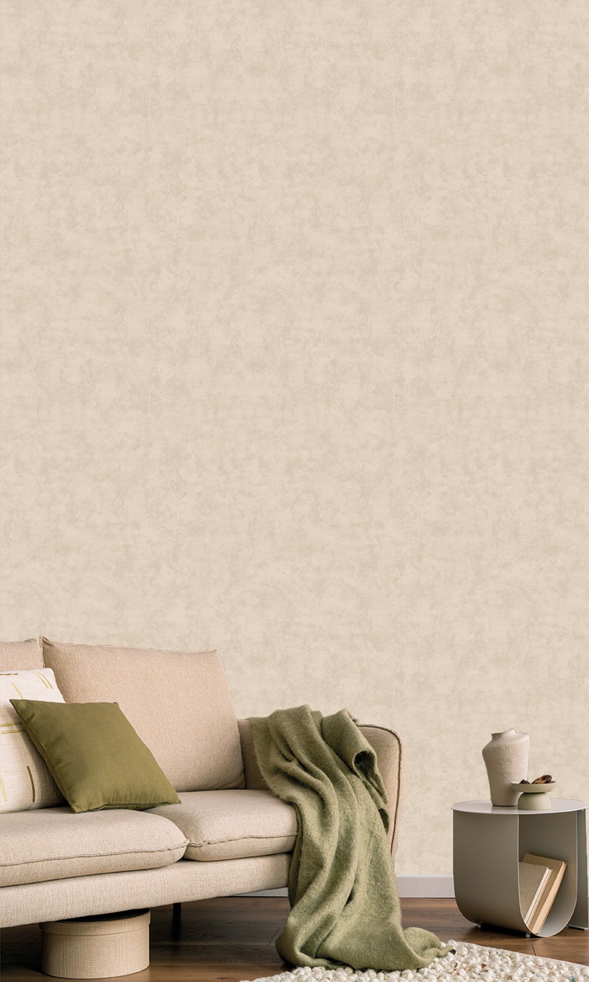 Velvet Beige Abstract Plain Textured Wallpaper R9479