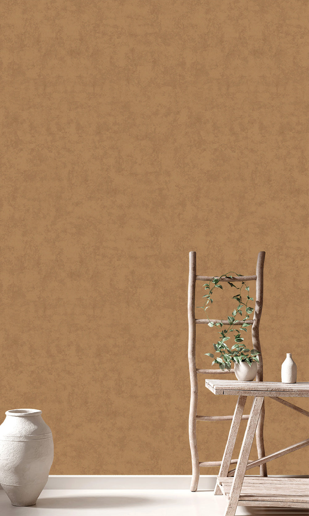 Velvet Ochre Abstract Plain Textured Wallpaper R9481