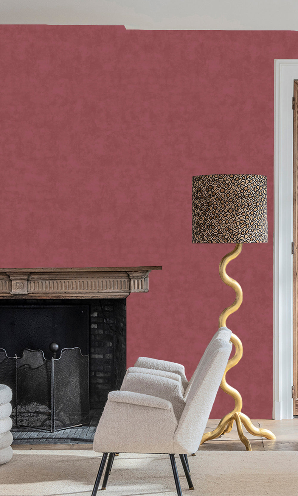 Velvet Parme Abstract Plain Textured Wallpaper R9485