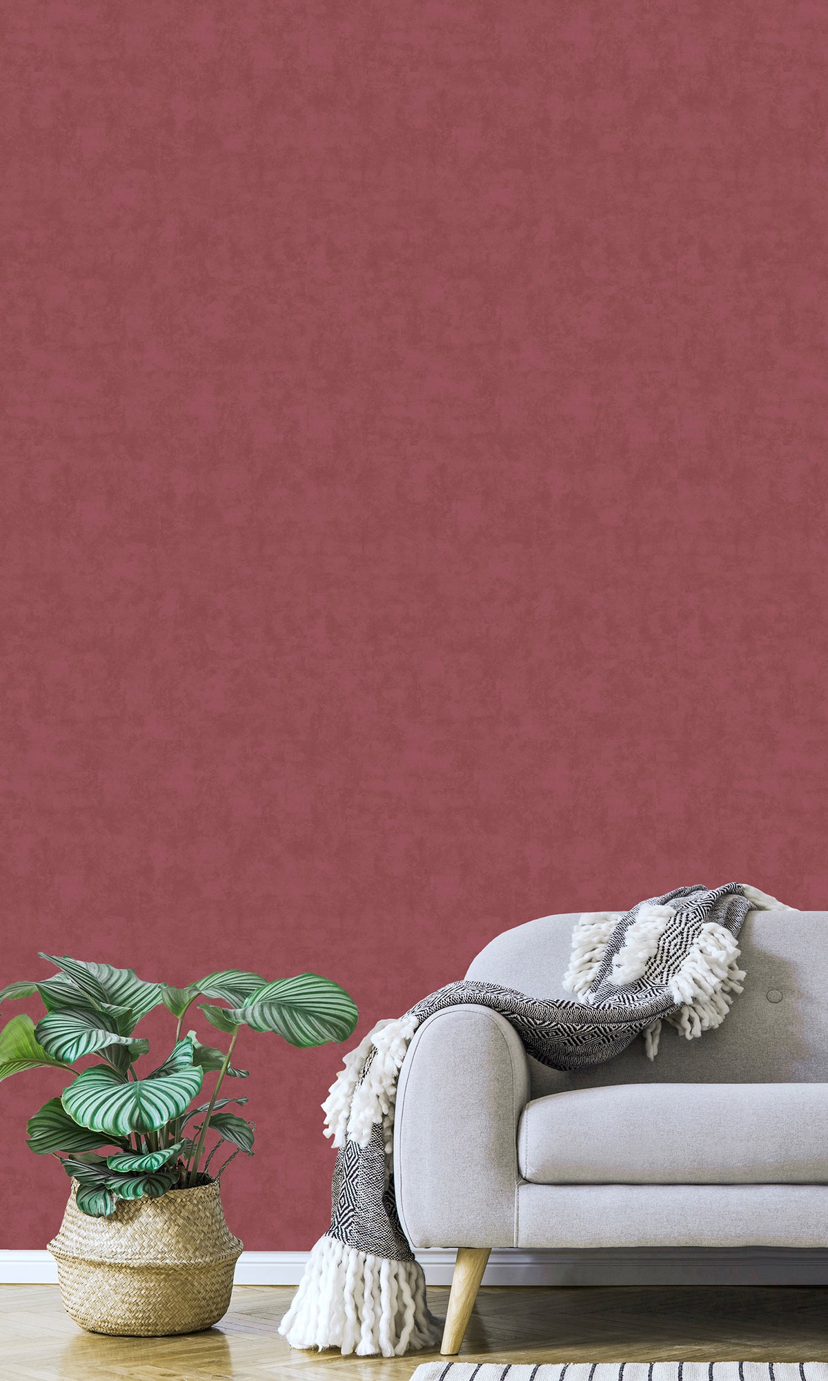 Velvet Parme Abstract Plain Textured Wallpaper R9485