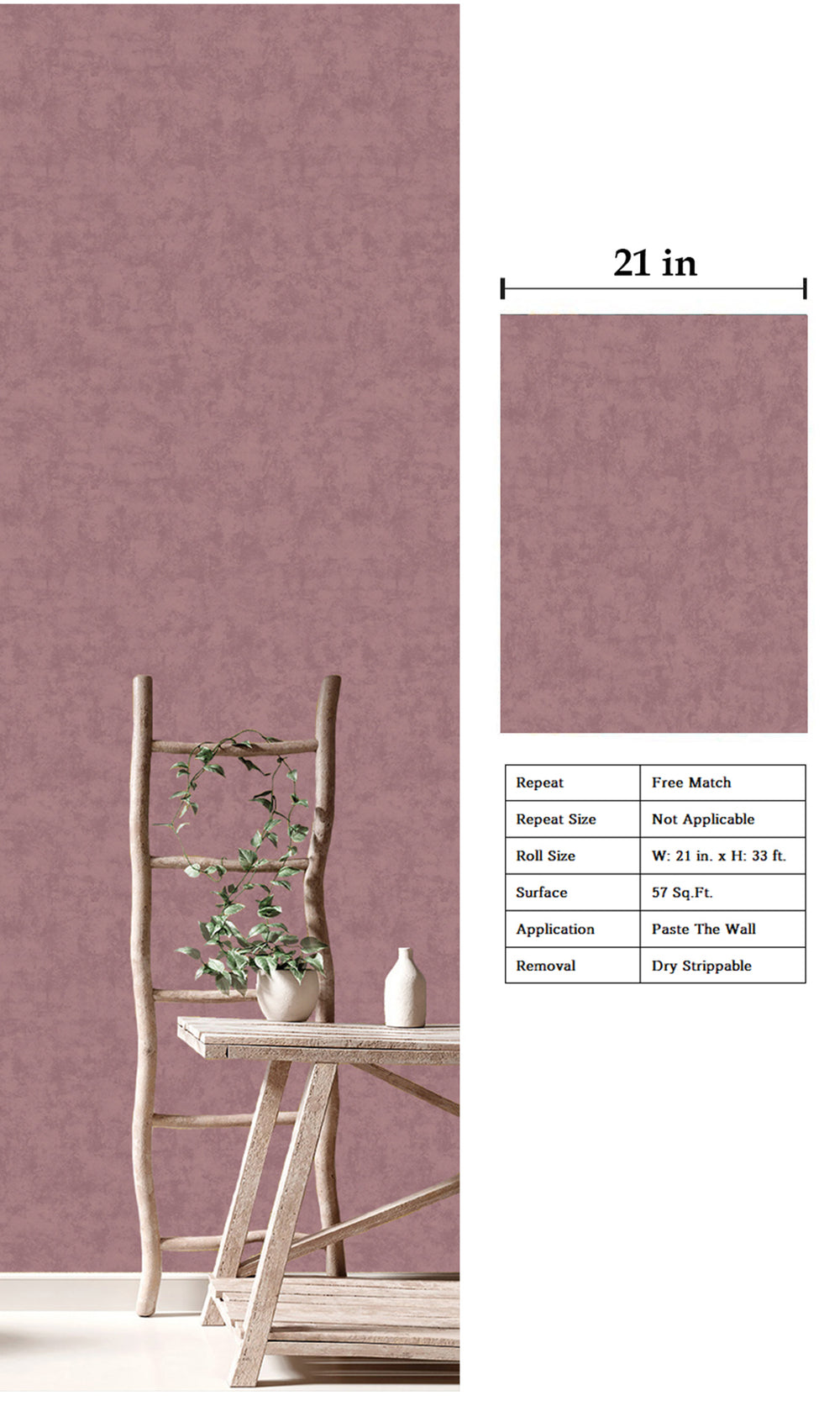 Velvet Blush Abstract Plain Textured Wallpaper R9486
