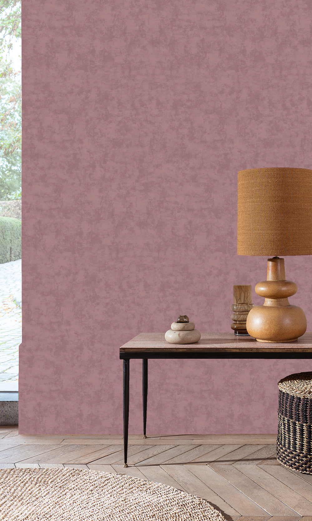 Velvet Blush Abstract Plain Textured Wallpaper R9486