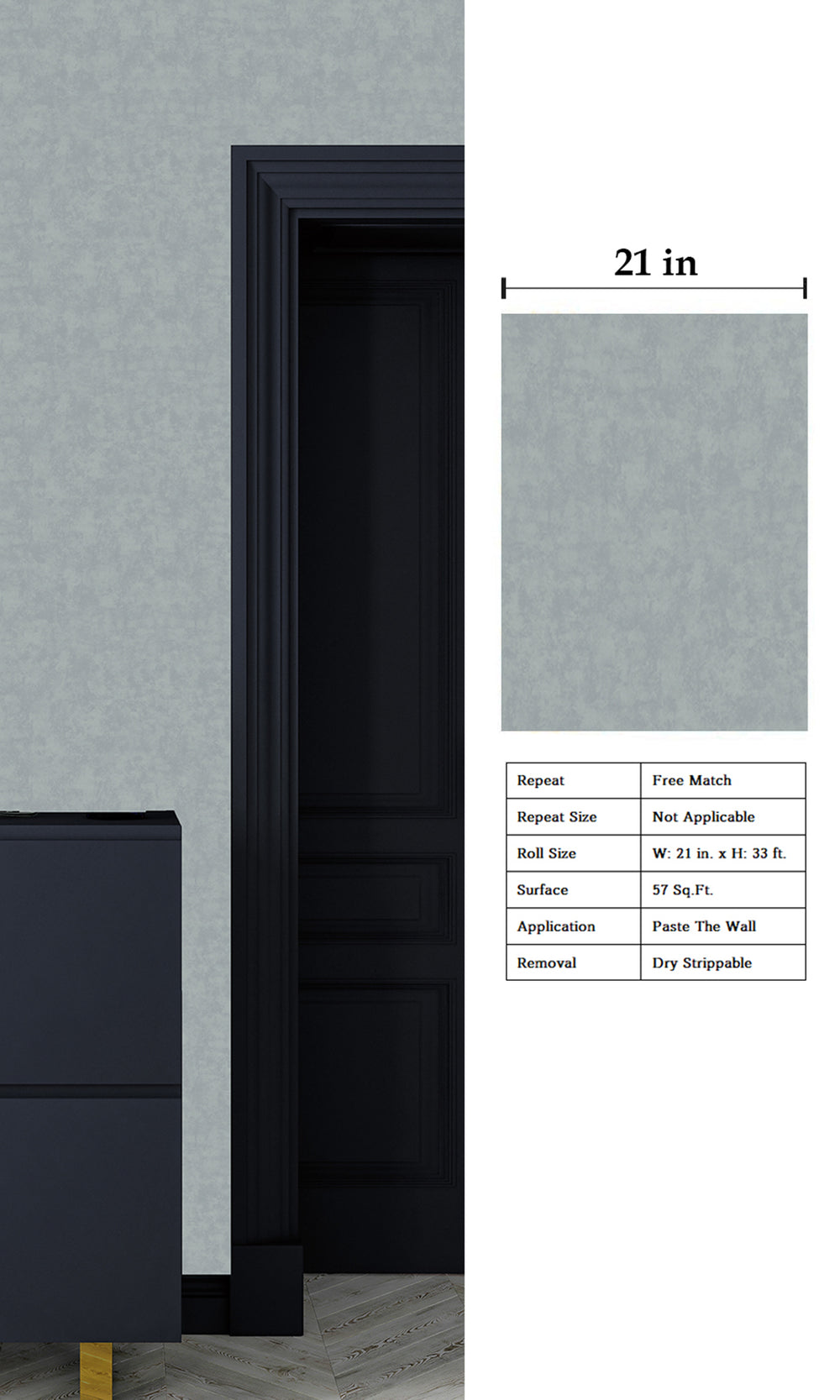Velvet Blue Abstract Plain Textured Wallpaper R9487
