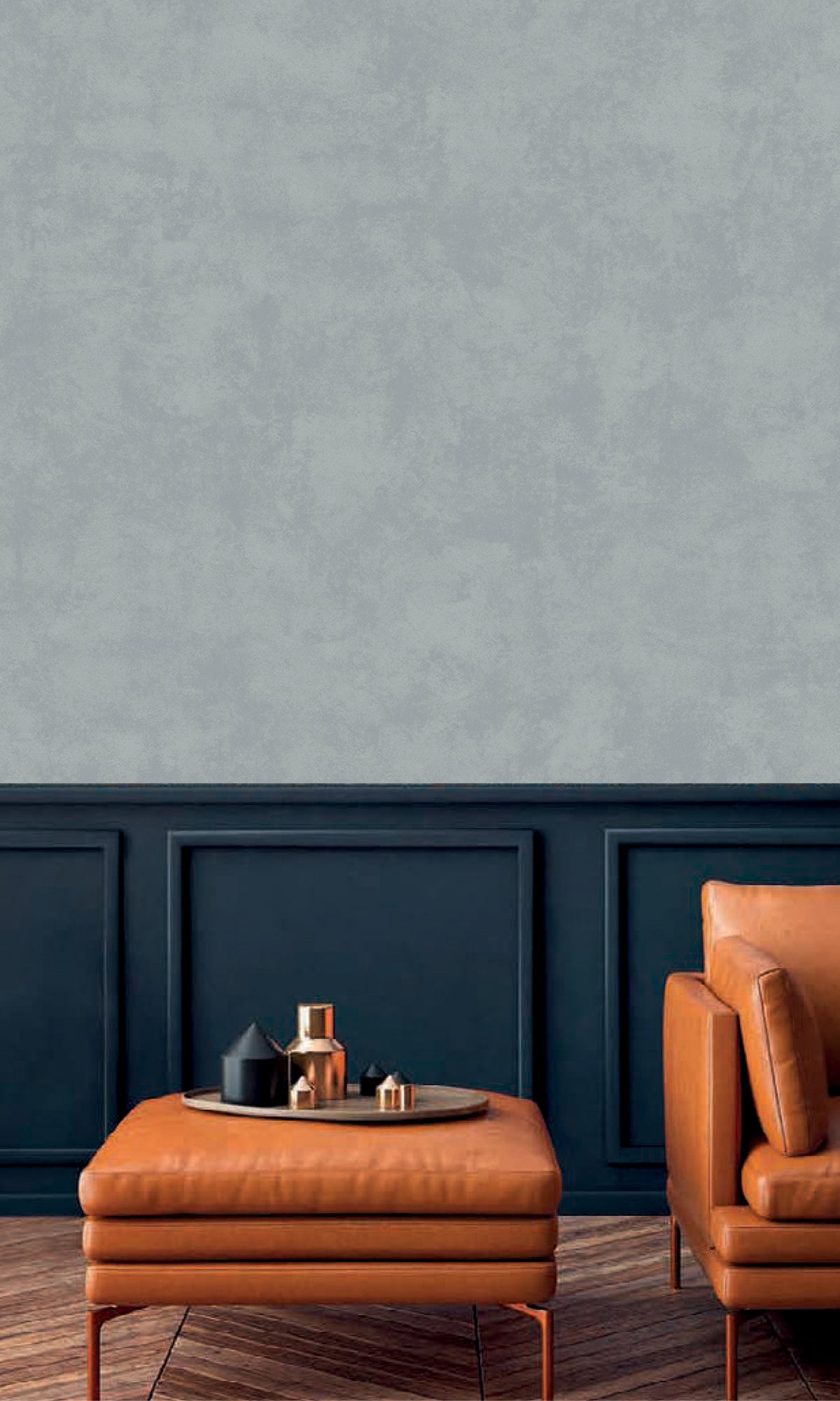 Velvet Blue Abstract Plain Textured Wallpaper R9487