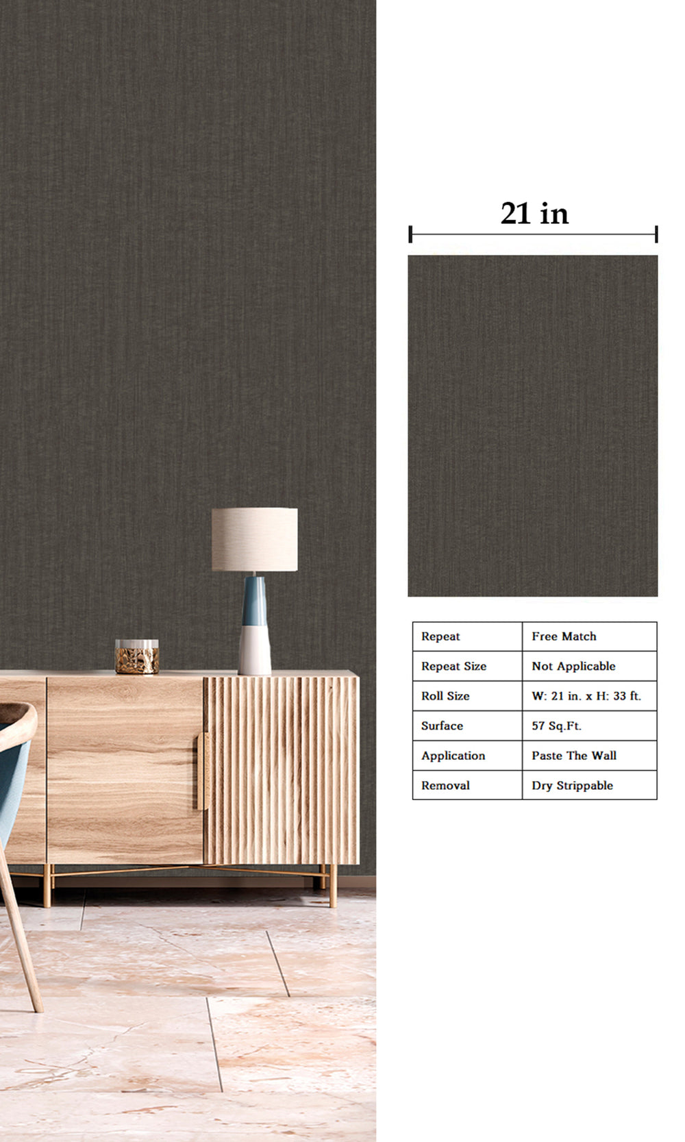 Dark Grey Abstract Plain Textured Wallpaper R9489
