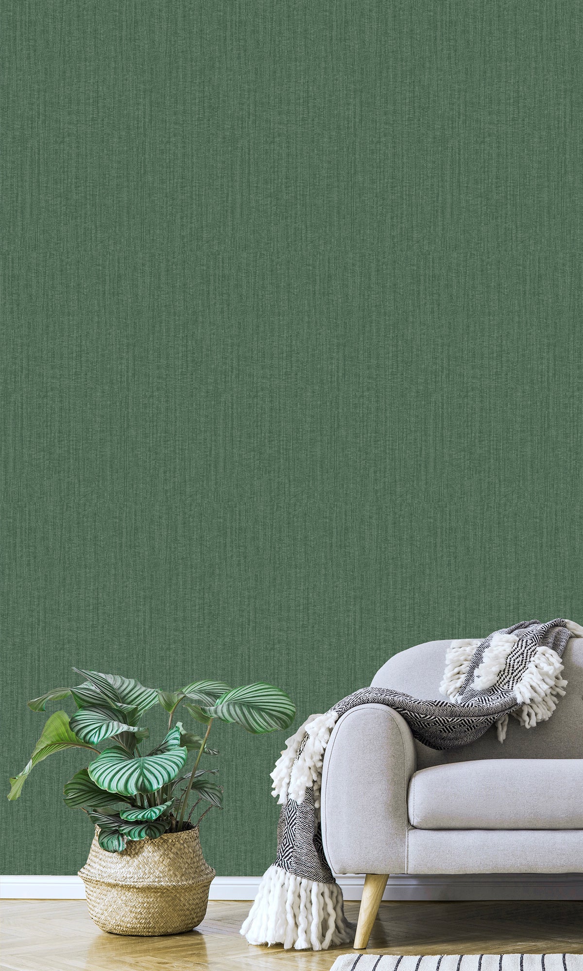 Dark Green Abstract Plain Textured Wallpaper R9490