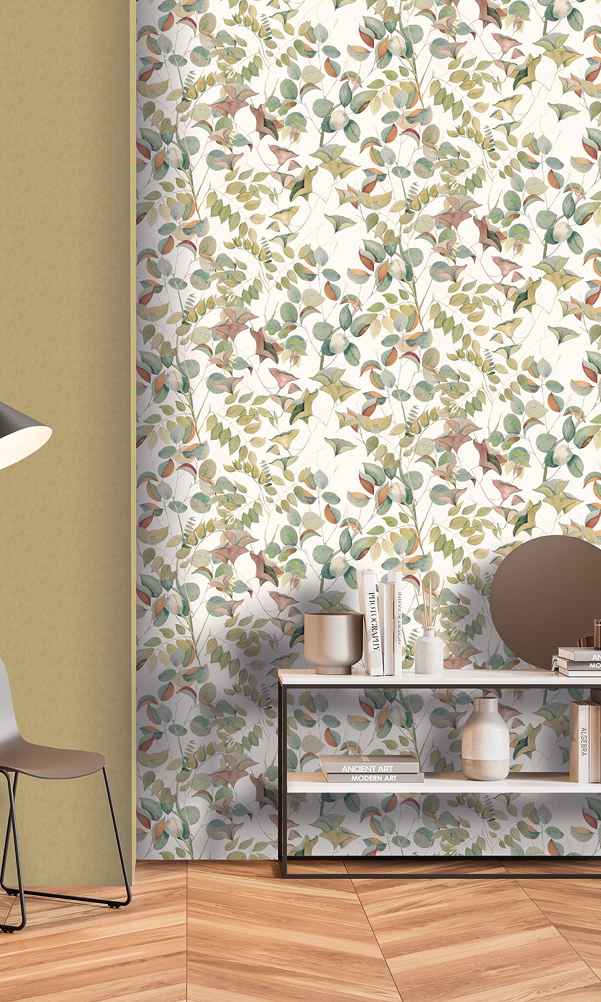 White Nature's Leaves Textured Wallpaper R9492