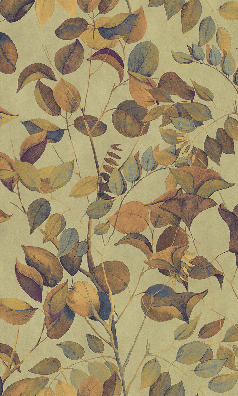 Leek Green Nature's Leaves Textured Wallpaper R9494