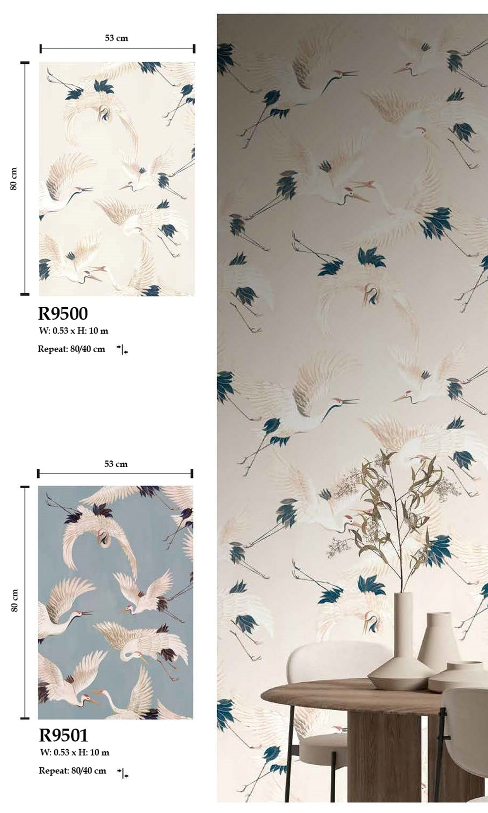 Light Blue Fog Cranes In Flight Textured Wallpaper R9501