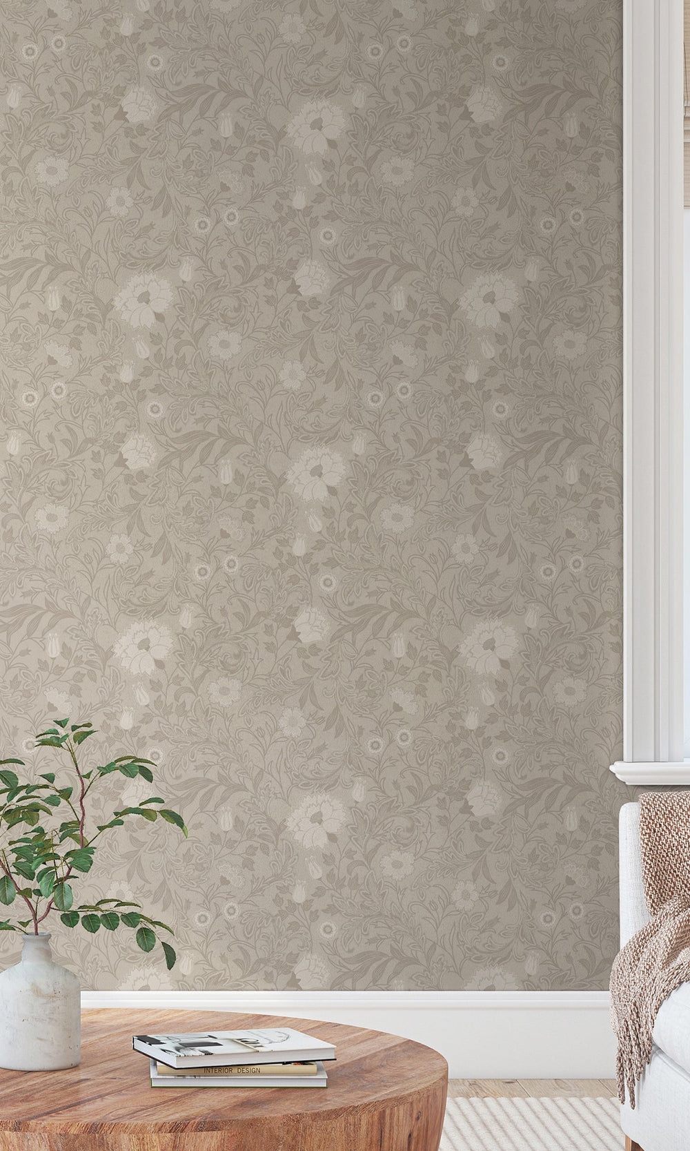 beige wallpaper, Floral wallpaper, trailing flowers wallpaper, Timeless elegance, Eleganza Wallpaper Collection, Eleganza Collection, Can be used for commercial spaces, Paper Substrate, New Arrivals, Paste the Paper, Scrubbable, Good Lightfastness, Peelable, Interior designers’ choice, Bedroom Wallpaper, Living Room Wallpaper, Hallway Wallpaper, Dining Room Wallpaper, Childrens Room Wallpaper, Study Room Wallpaper, Home Office Wallpaper, Powder Room Wallpaper, Foyer Wallpaper, Home Wallpaper, Home Wallcover