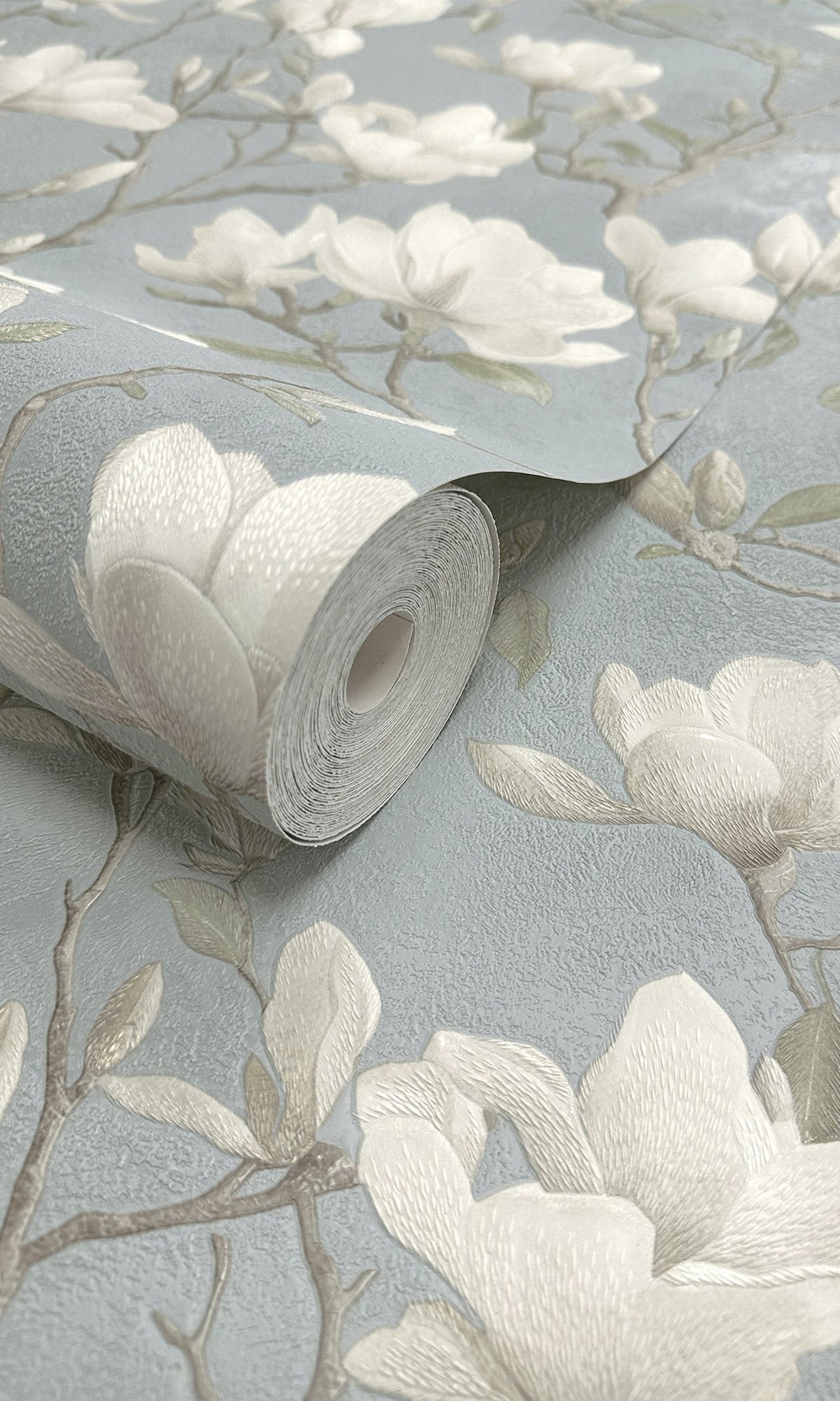 blue wallpaper,floral wallpaper, magnolia print wallpaper, magnolia flowers wallpaper, magnolia trails wallpaper, Timeless elegance, Eleganza Wallpaper Collection, Eleganza Collection, Can be used for commercial spaces, Paper Substrate, New Arrivals, Paste the Paper, Scrubbable, Good Lightfastness, Peelable, Interior designers‚Äô choice, Bedroom Wallpaper, Living Room Wallpaper, Hallway Wallpaper, Dining Room Wallpaper, Children's Room Wallpaper, Study Room Wallpaper, Home Office Wallpaper, Powder Room Wall