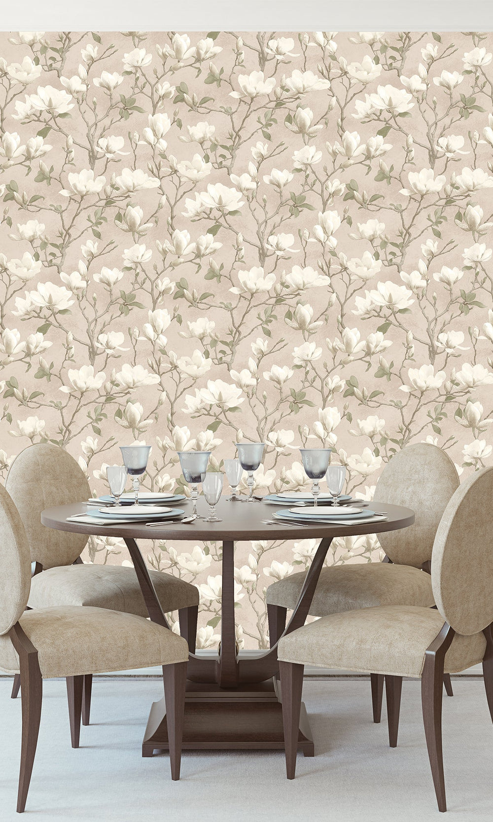 pink wallpaper,floral wallpaper, magnolia print wallpaper, magnolia flowers wallpaper, magnolia trails wallpaper, Timeless elegance, Eleganza Wallpaper Collection, Eleganza Collection, Can be used for commercial spaces, Paper Substrate, New Arrivals, Paste the Paper, Scrubbable, Good Lightfastness, Peelable, Interior designers‚Äö√Ñ√¥ choice, Bedroom Wallpaper, Living Room Wallpaper, Hallway Wallpaper, Dining Room Wallpaper, Trend 2025, 2025 wallpaper trends, wallpaper trend 2025, trending 2025 wallpapers