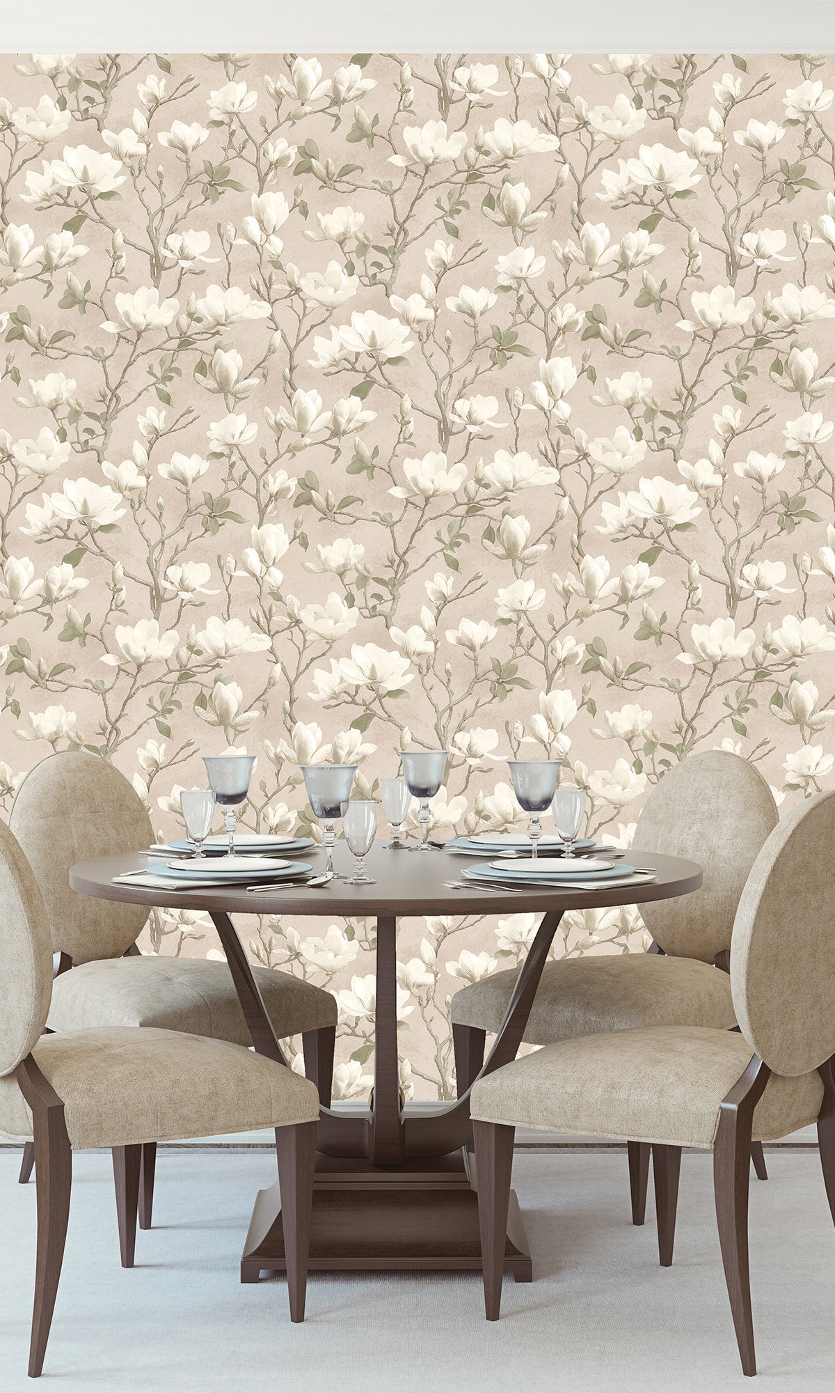 pink wallpaper,floral wallpaper, magnolia print wallpaper, magnolia flowers wallpaper, magnolia trails wallpaper, Timeless elegance, Eleganza Wallpaper Collection, Eleganza Collection, Can be used for commercial spaces, Paper Substrate, New Arrivals, Paste the Paper, Scrubbable, Good Lightfastness, Peelable, Interior designers‚Äö√Ñ√¥ choice, Bedroom Wallpaper, Living Room Wallpaper, Hallway Wallpaper, Dining Room Wallpaper, Trend 2025, 2025 wallpaper trends, wallpaper trend 2025, trending 2025 wallpapers