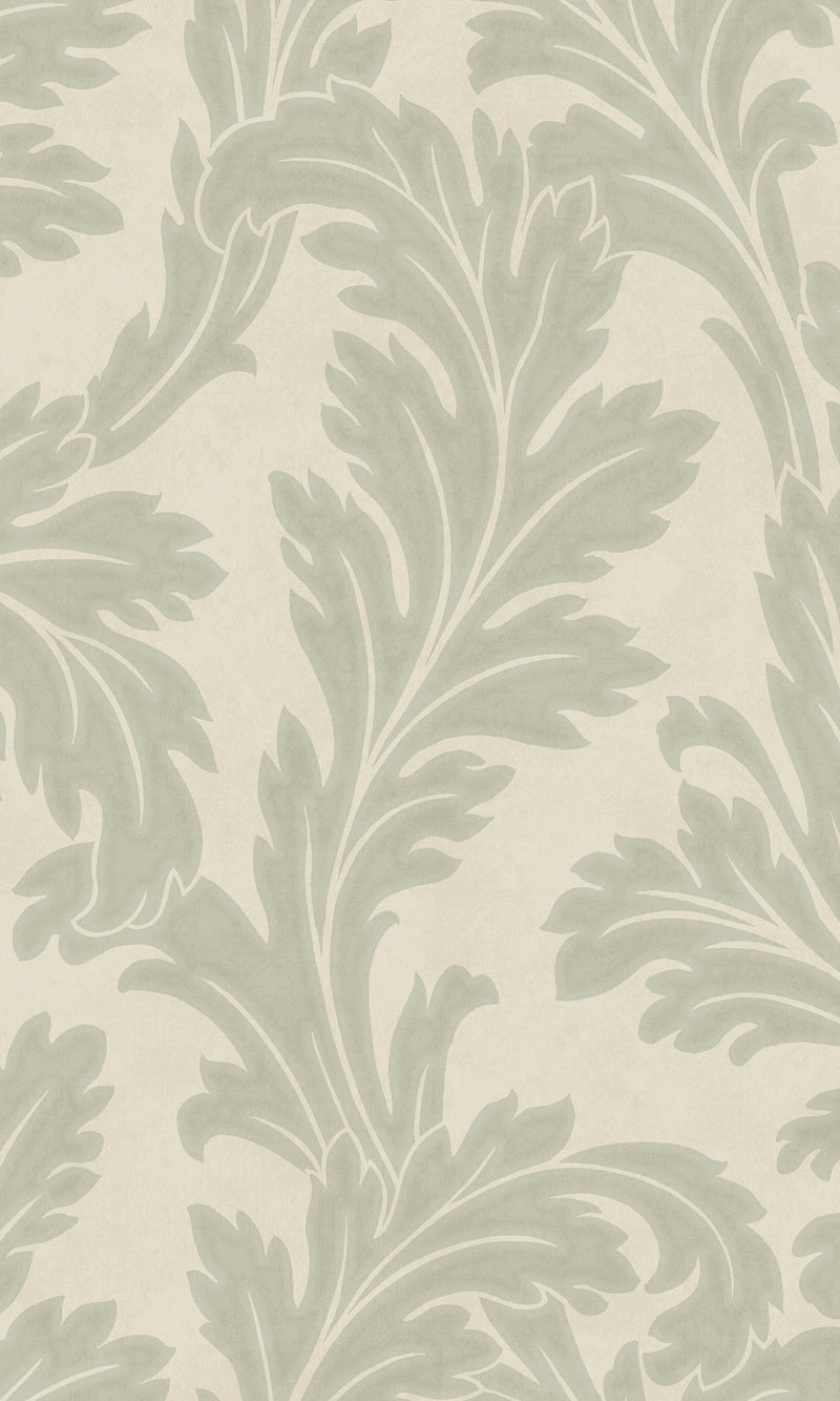 sage & cream wallpaper, embossed wallpaper, leaf print wallpaper, acanthus leaf wallpaper, embossed leaves wallpaper, embossed acanthus leaf wallpaper, Timeless elegance, Eleganza Wallpaper Collection, Eleganza Collection, Can be used for commercial spaces, Paper Substrate, New Arrivals, Paste the Paper, Scrubbable, Good Lightfastness, Peelable, Interior designers’ choice, Bedroom Wallpaper, Living Room Wallpaper, Hallway Wallpaper, Dining Room Wallpaper, Children's Room Wallpaper, Study Room Wallpaper